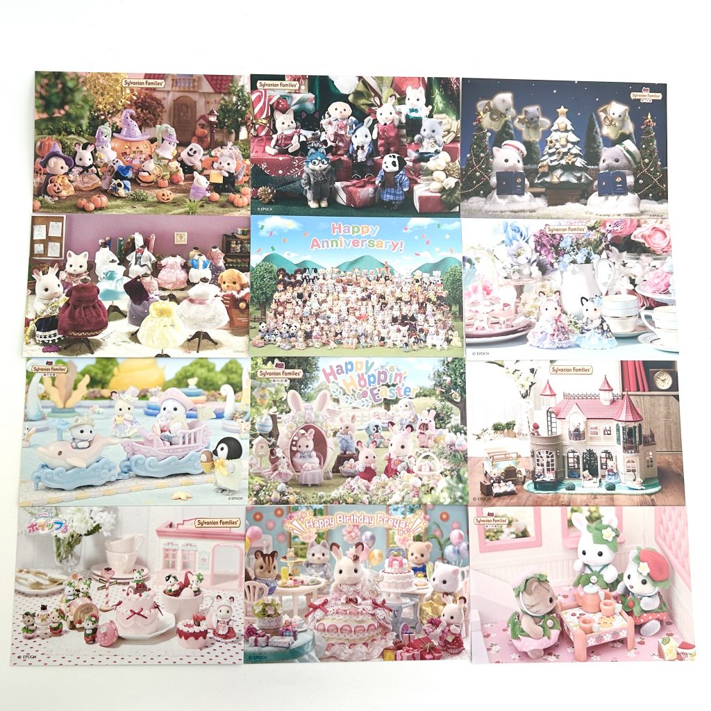 Postcard Ensemble de 12 C Familles Sylvanian Calico Critters