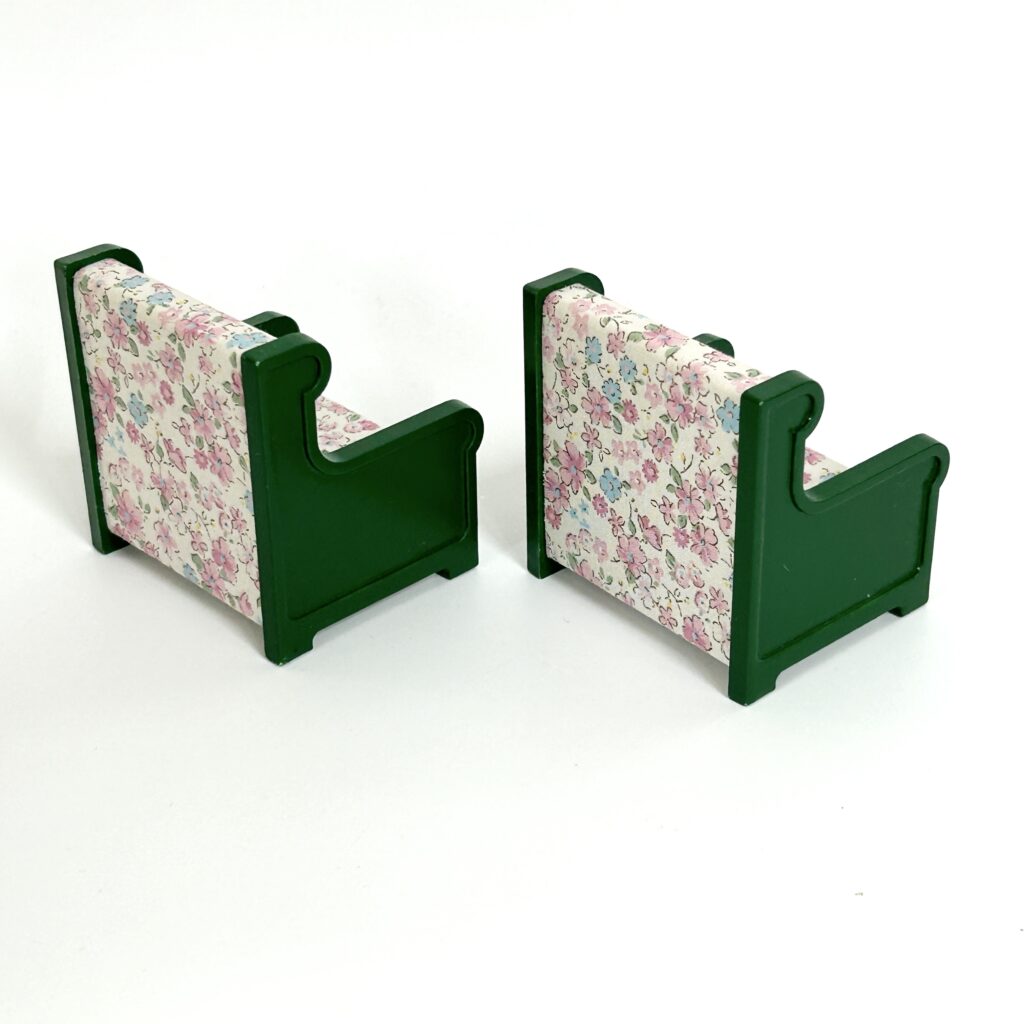 [used] Vintage Green Armchair Set 1985 KA-09 Sylvanian Families Calico Critters