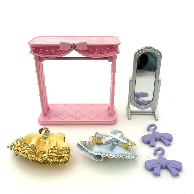 [Used] DRESS MIRROR HANGER RACK SET Epoch Japan Sylvanian Families