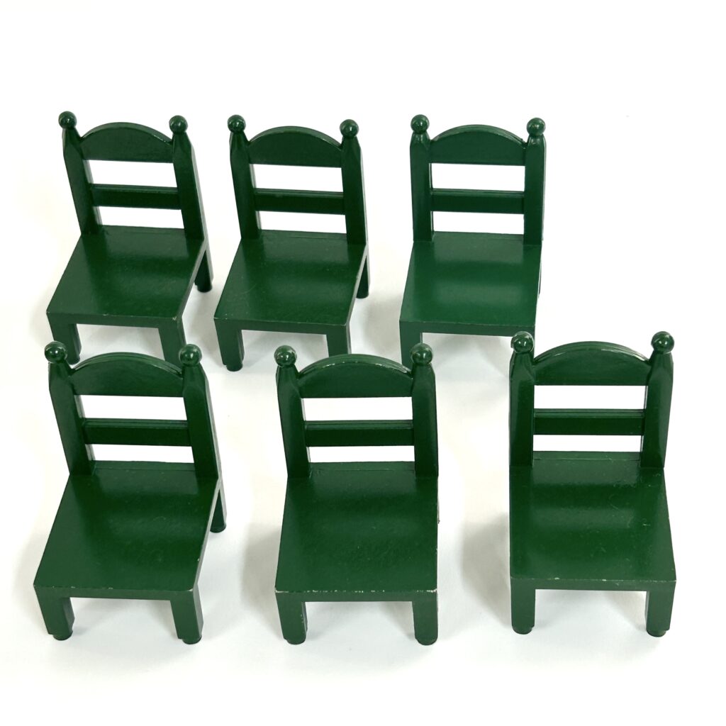 [used] Vintage Green Family Table Chairs 1986 KA-27 Sylvanian Families Calico Critters