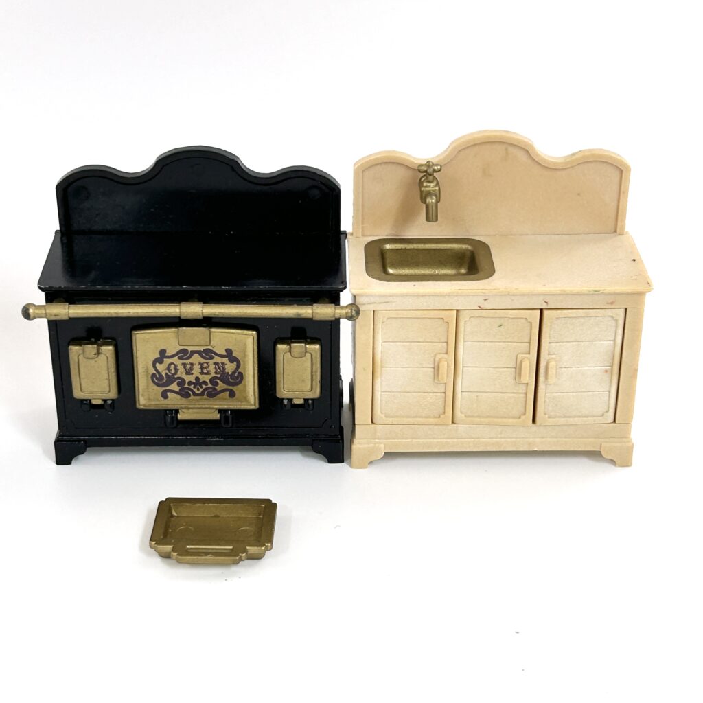 [used] Vintage Urban Life Oven Set 1987 A-02-880 Sylvanian Families Calico Critters