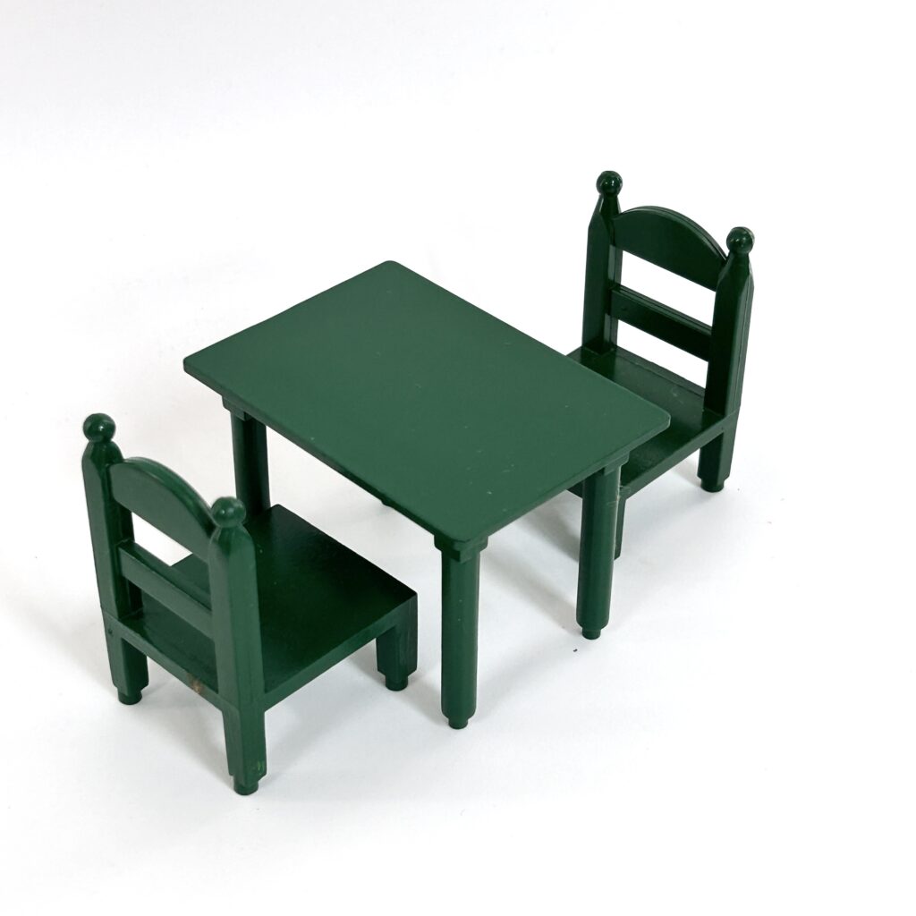 [used] Vintage Green Table Chair Set Sylvanian Families Calico Critters