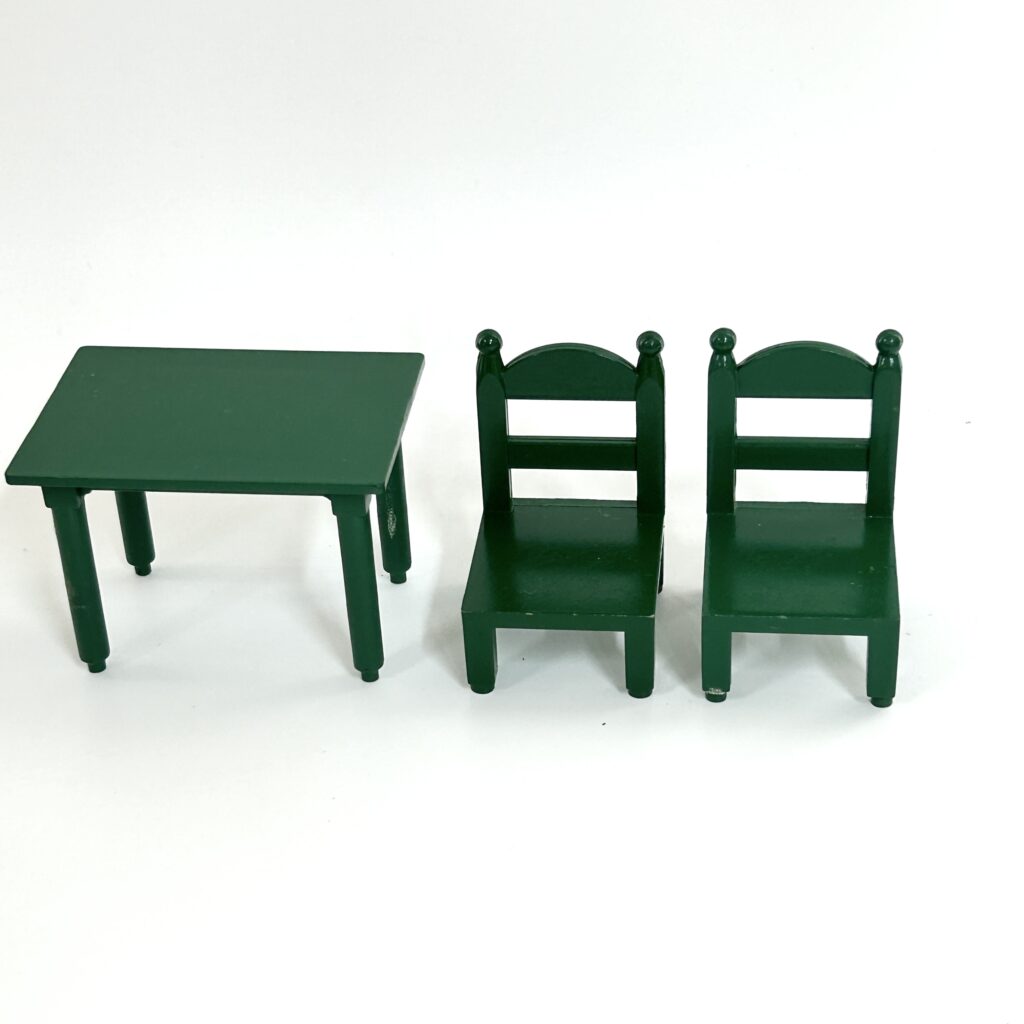 [used] Vintage Green Table Chair Set Sylvanian Families Calico Critters