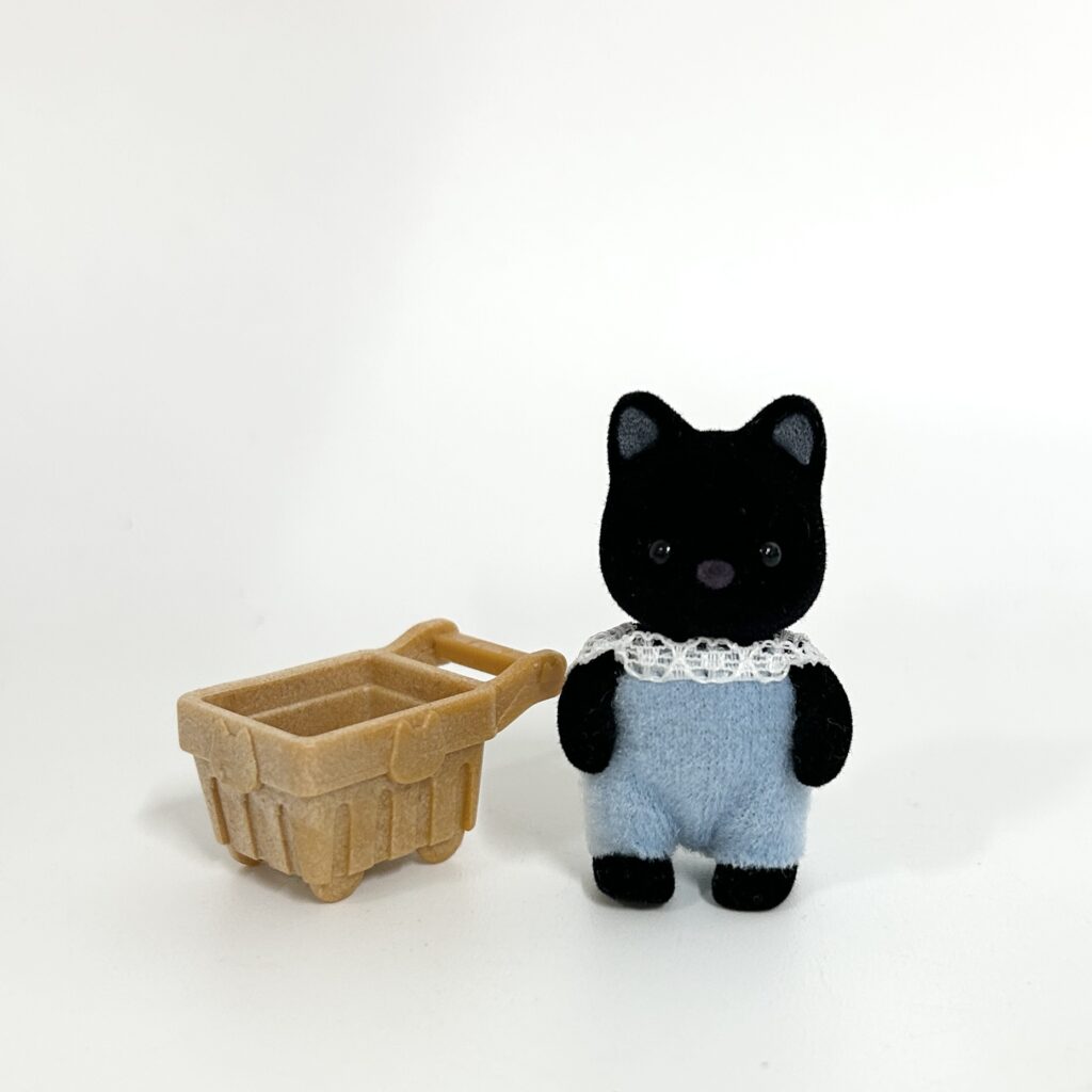 [used] Fluffy Dream Collection Baby Shopping Series Charcoal Cat Familymart Sylvanian Families Calico Critters