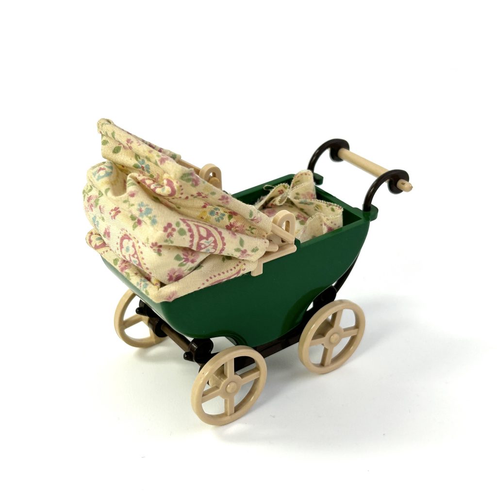 [used] Vintage Green Baby Carriage KA-15 Sylvanian Families Calico Critters
