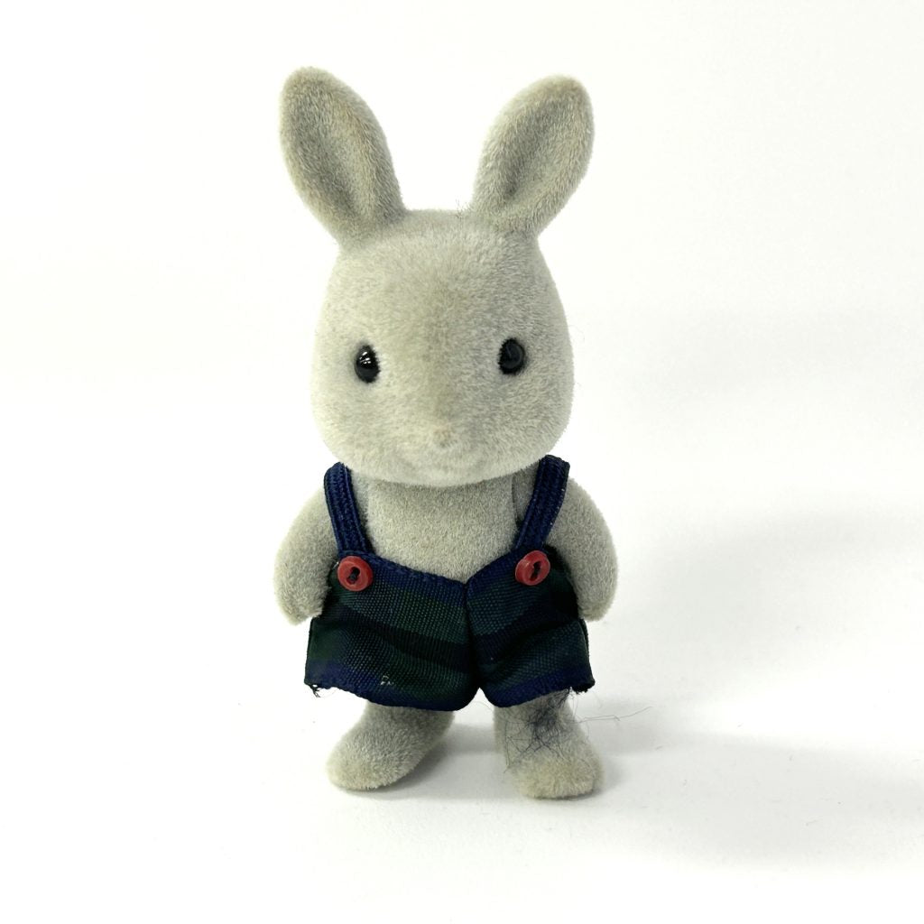 [used] Vintage Gray Rabbit Boy 1985 Sylvanian Families Calico Critters