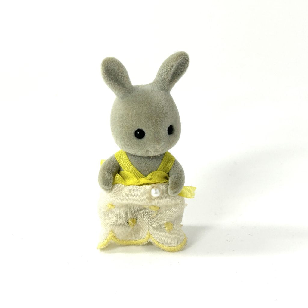 [used] Vintage Gray Rabbit Baby 1985 Sylvanian Families Calico Critters