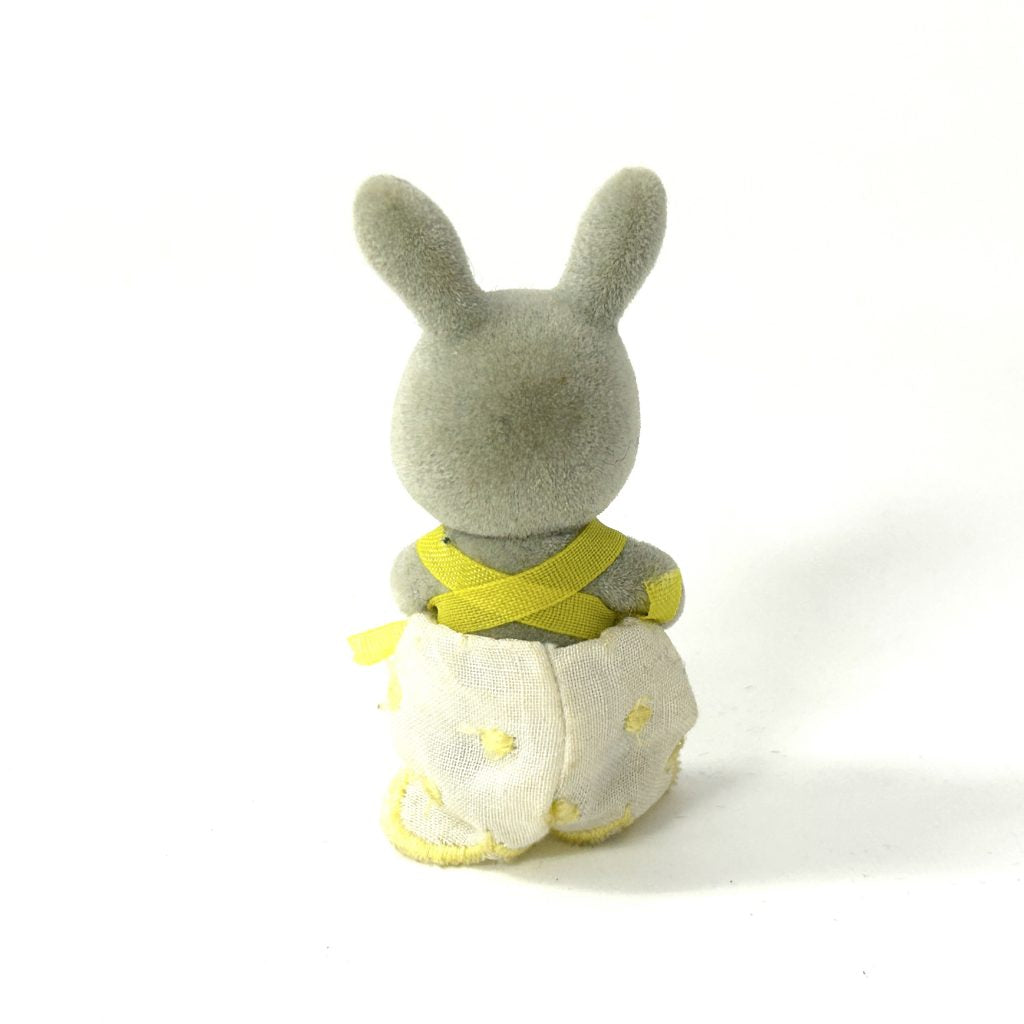 [used] Vintage Gray Rabbit Baby 1985 Sylvanian Families Calico Critters