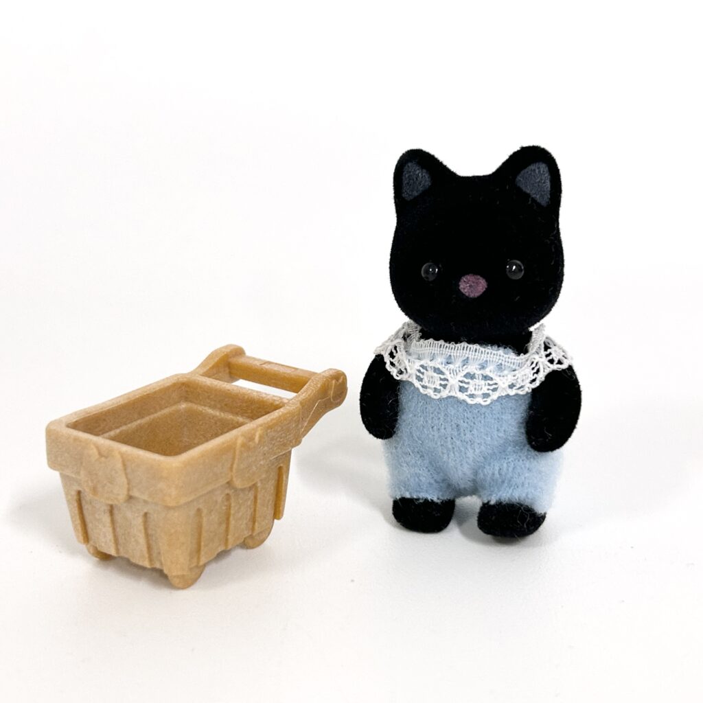 [used] Fluffy Dream Collection Baby Shopping Series Charcoal Cat Familymart Sylvanian Families Calico Critters