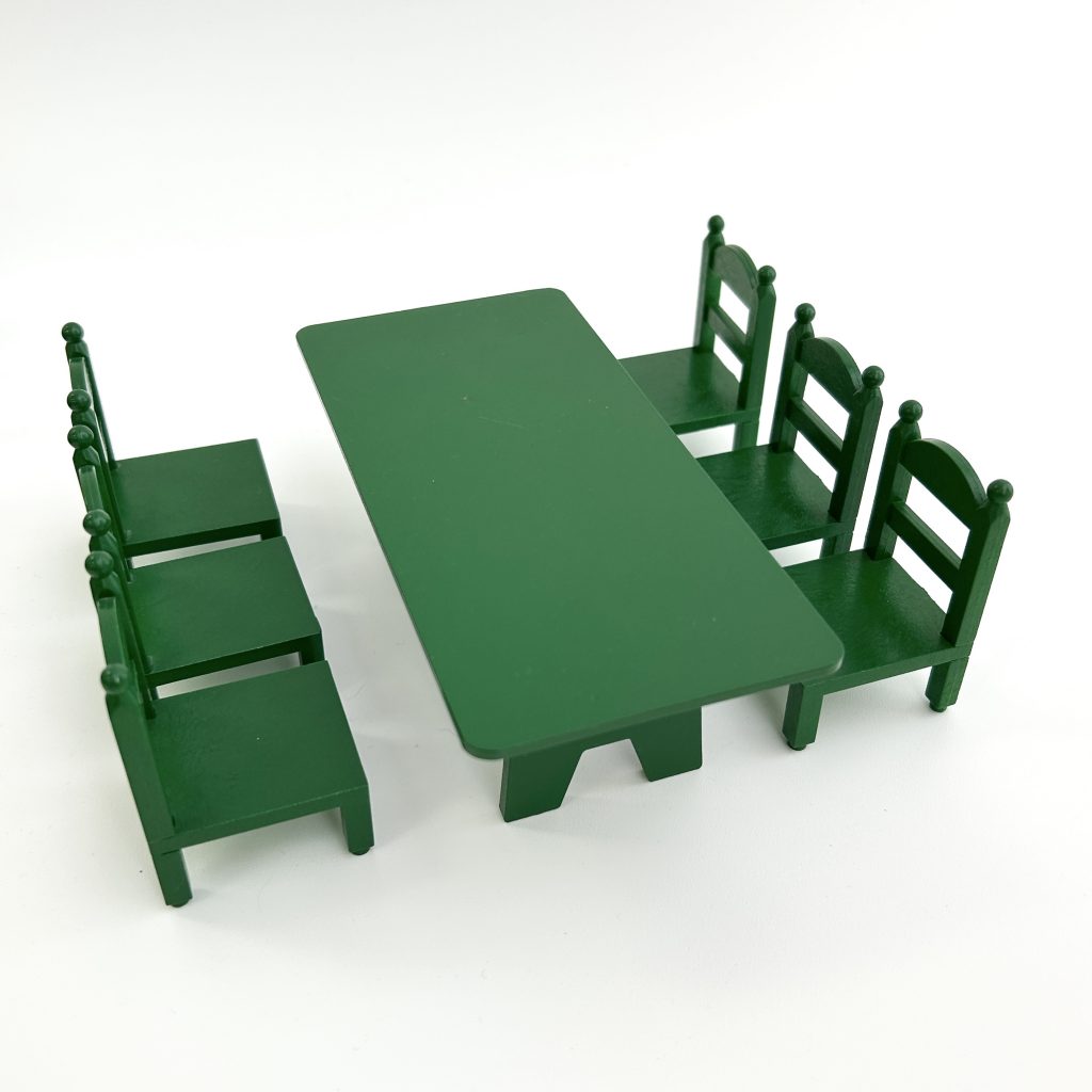[used] Vintage Green Family Table Set 1985 KA-27 Sylvanian Families Calico Critters