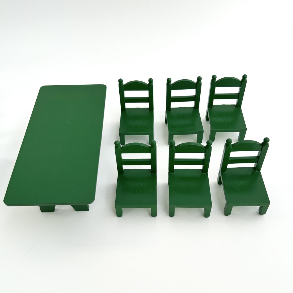 [used] Vintage Green Family Table Set 1985 KA-27 Sylvanian Families Calico Critters