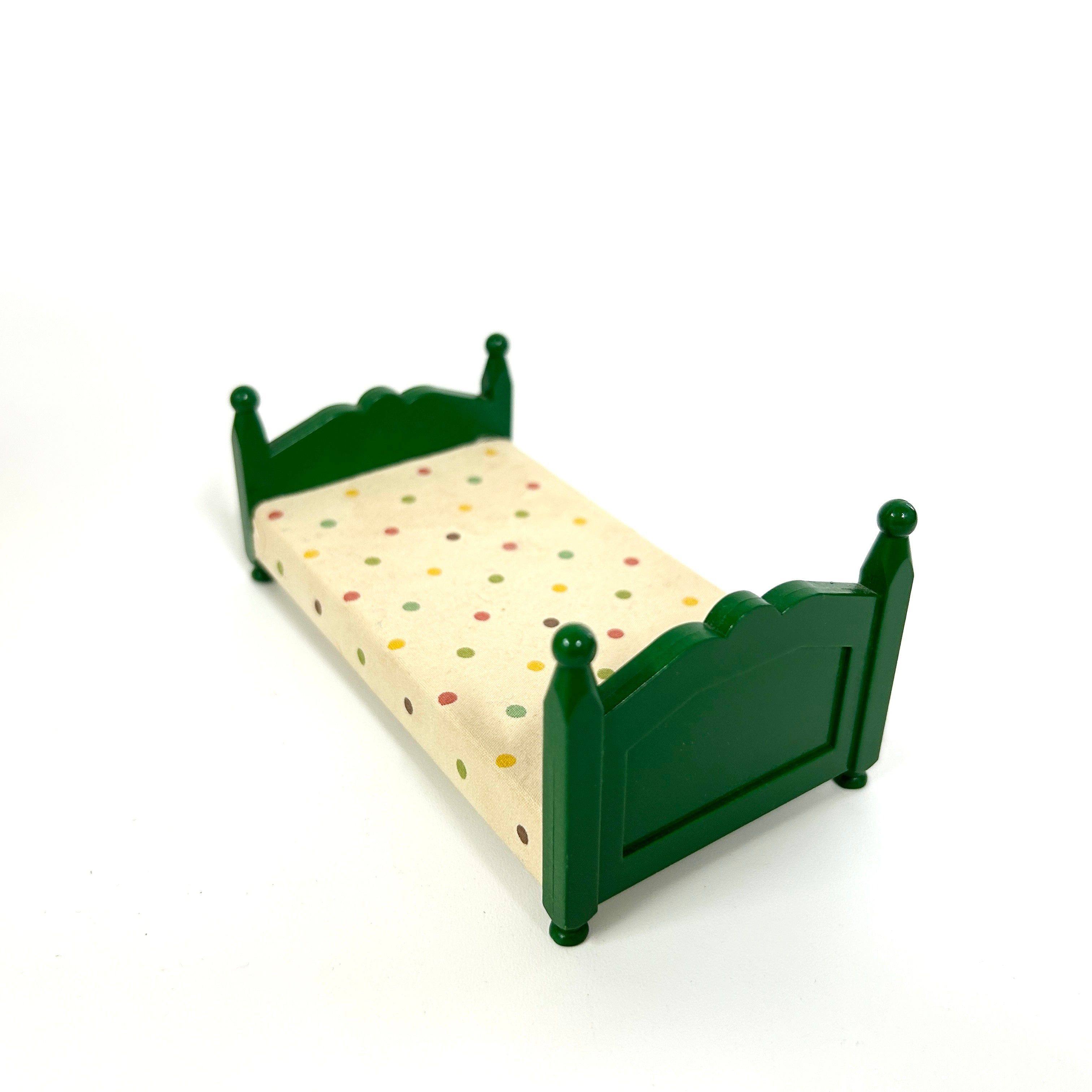 [used] Green Bed (L) Polka Dots White KA-07 Sylvanian Families Calico Critters