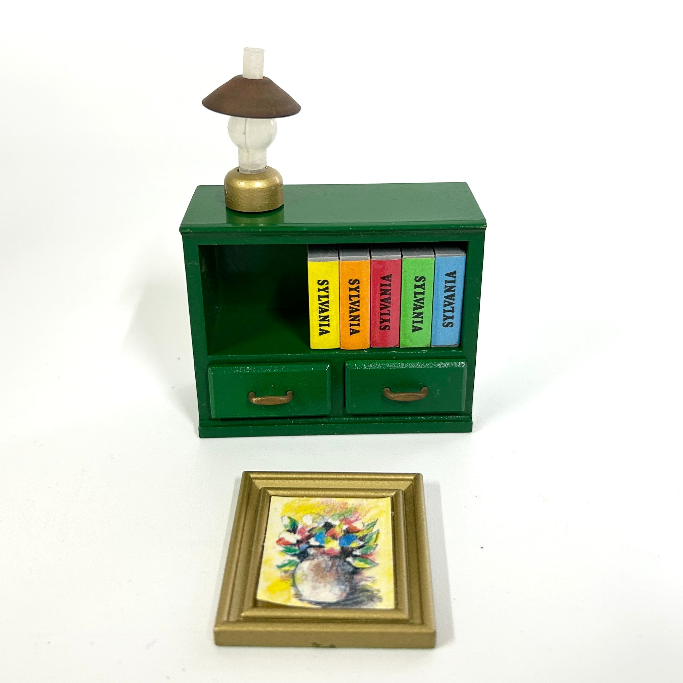 [used] Green Bookshelf Set Sylvanian Families Calico Critters