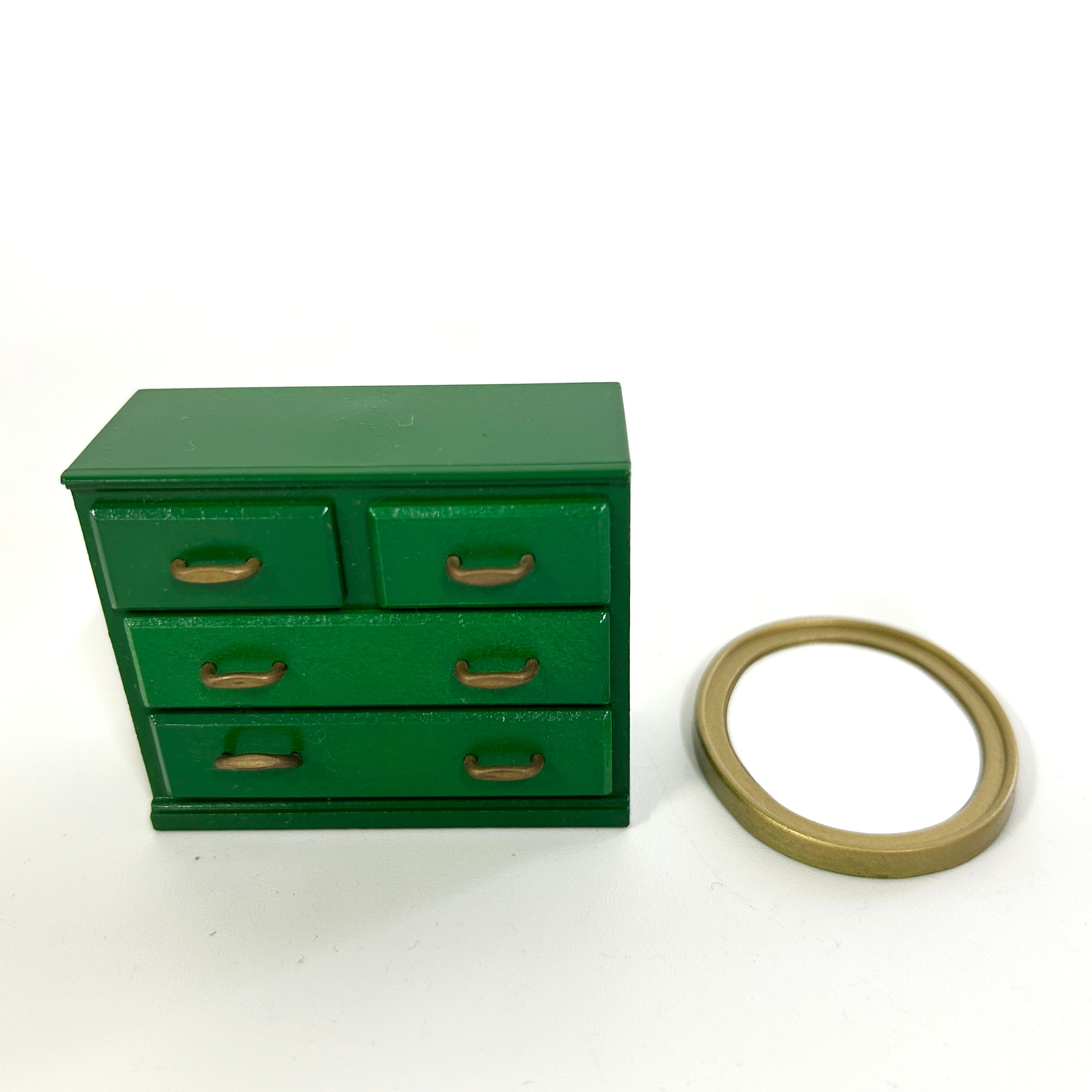 [used] Green Chest of Drawers Set Sylvanian Families Calico Critters