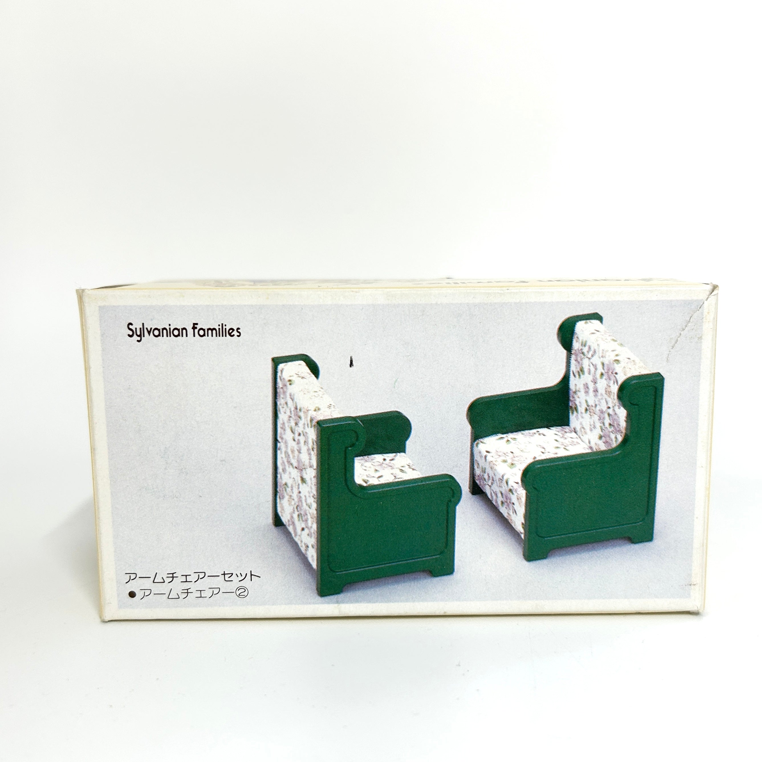 [used] Vintage Green Armchair Set 1985 KA-09 Sylvanian Families Calico Critters