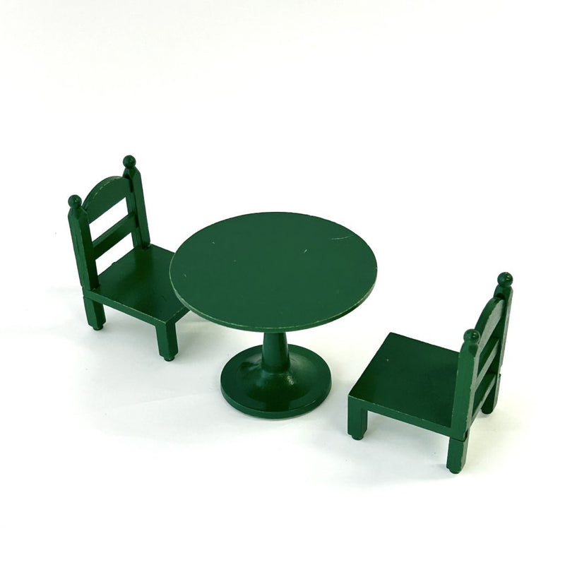 [Used] GREEN TABLE CHAIR SET Epoch Japan Sylvanian Families