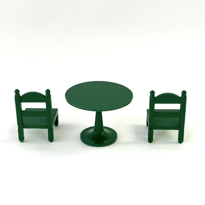 [Used] GREEN TABLE CHAIR SET Epoch Japan Sylvanian Families