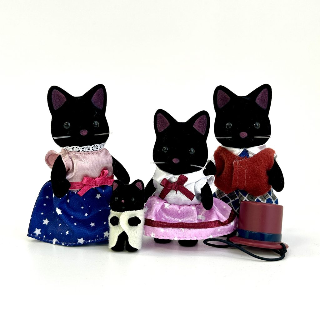 [used] Midnight Cat Family Black FS-37 Sylvanian Families Calico Critters