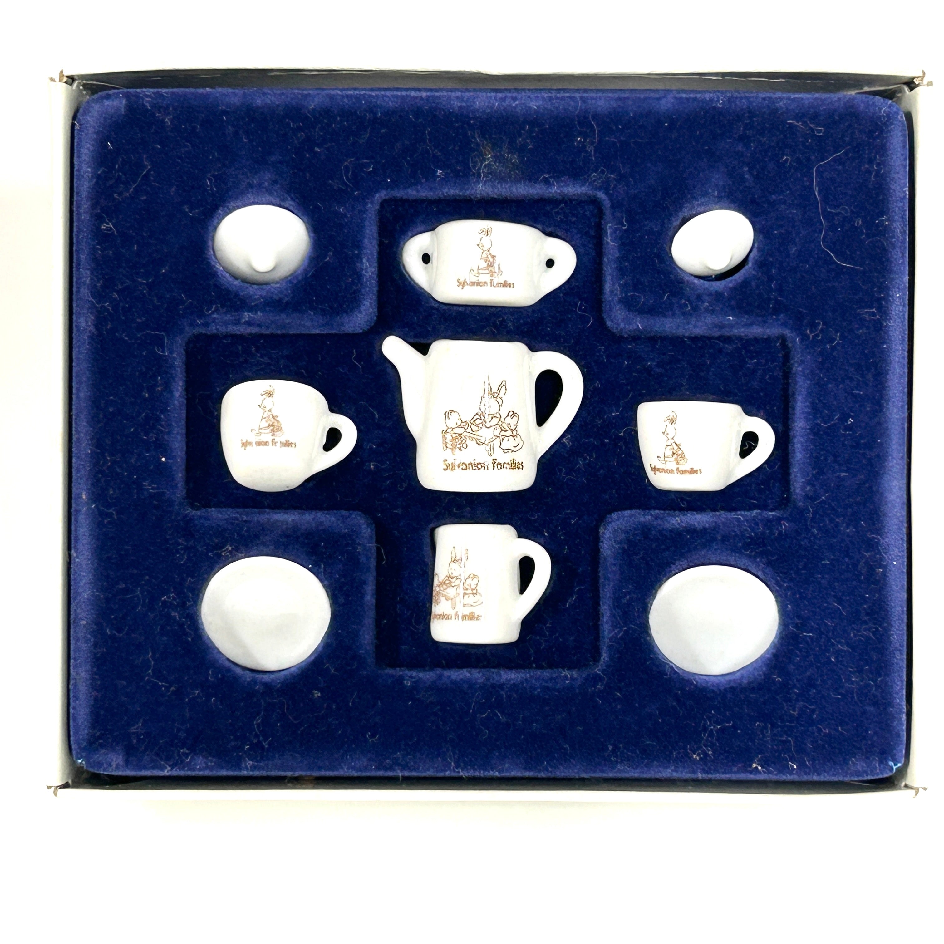 [used] Vintage Ceramic Tea Set 1985 KA-16 Sylvanian Families Calico Critters