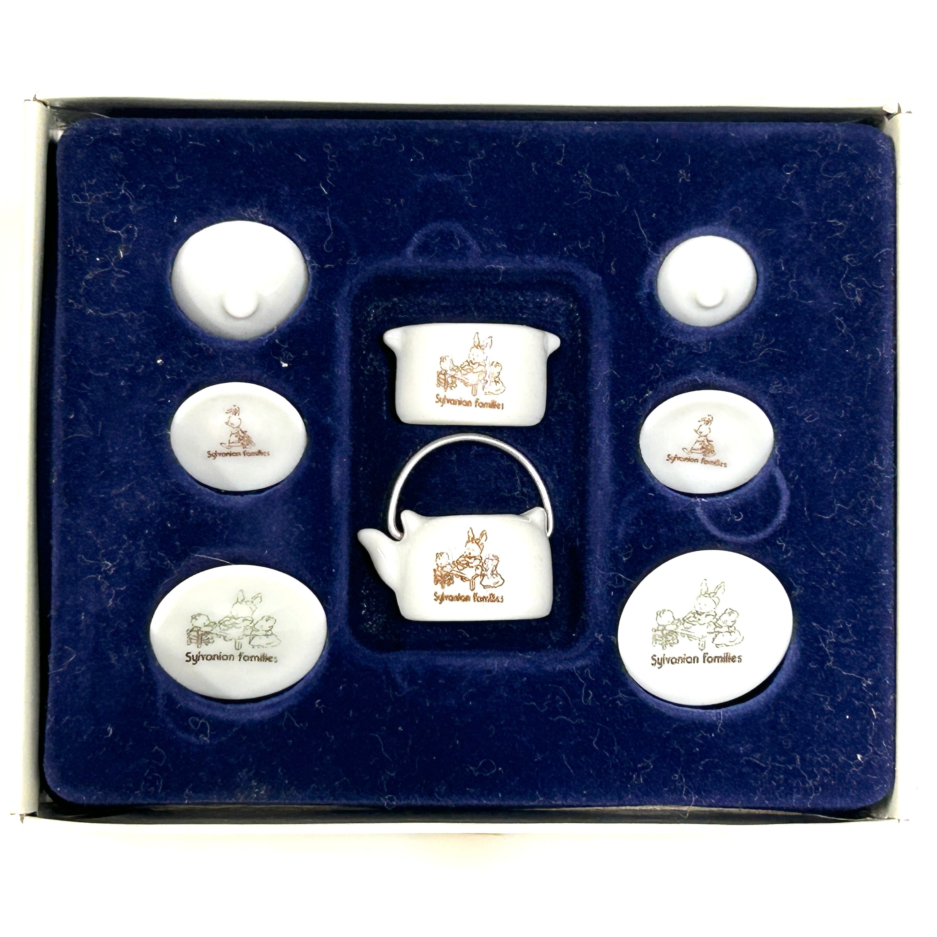 [used] Vintage Ceramic Kitchenware Set 1985 KA-17 Sylvanian Families Calico Critters