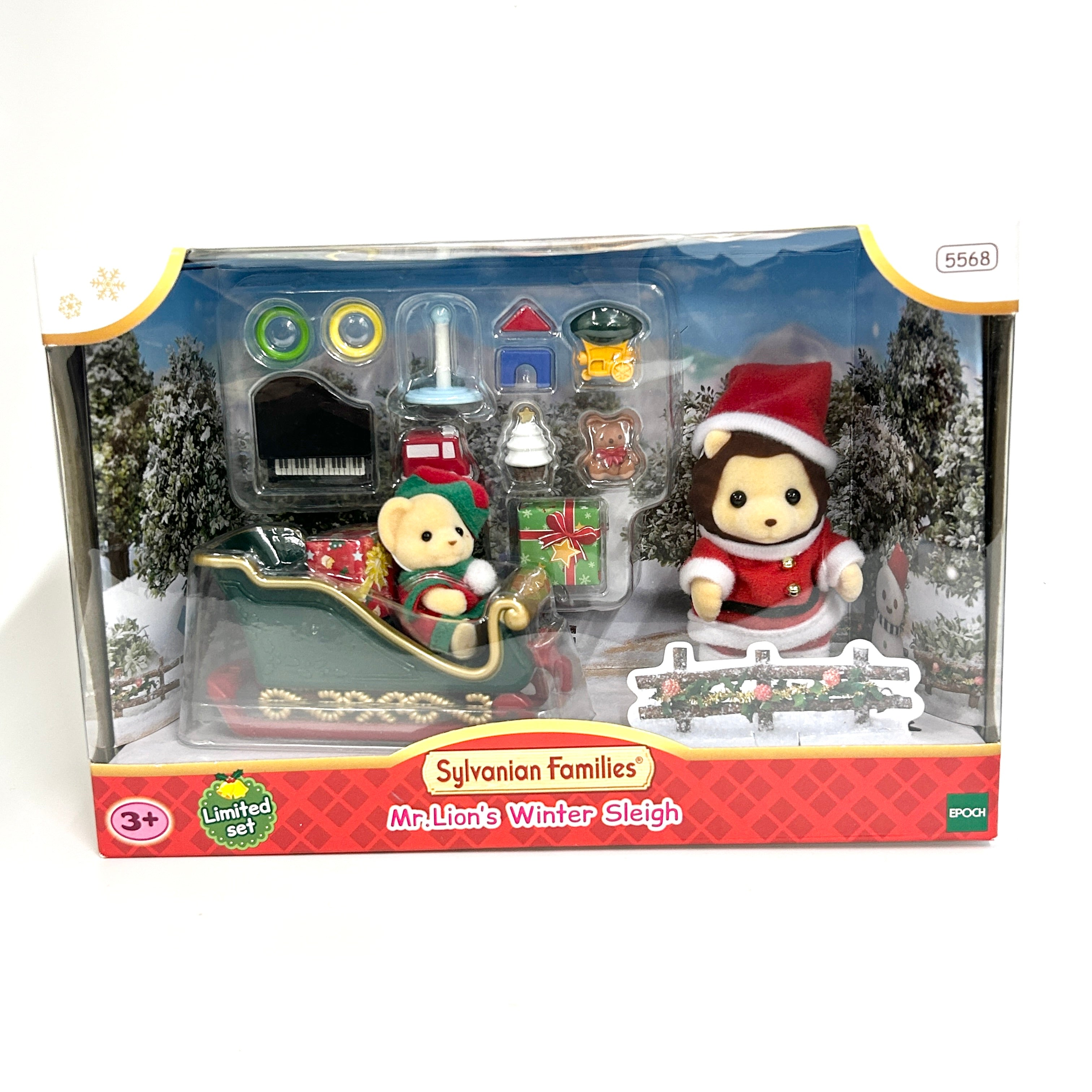 [used] Mr.Lion’s Winter Sleigh 5568 Sylvanian Families Calico Critters