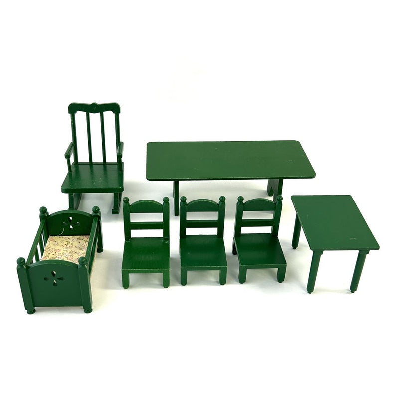 [Used] GREEN FURNITURE SET Epoch Japan Sylvanian Families