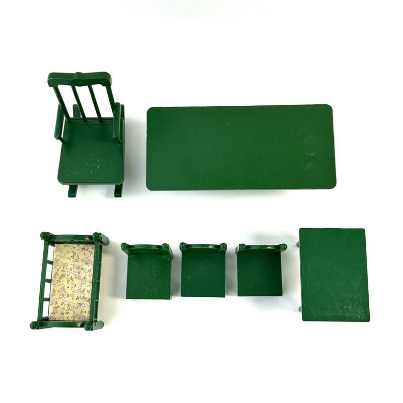 [Used] GREEN FURNITURE SET Epoch Japan Sylvanian Families