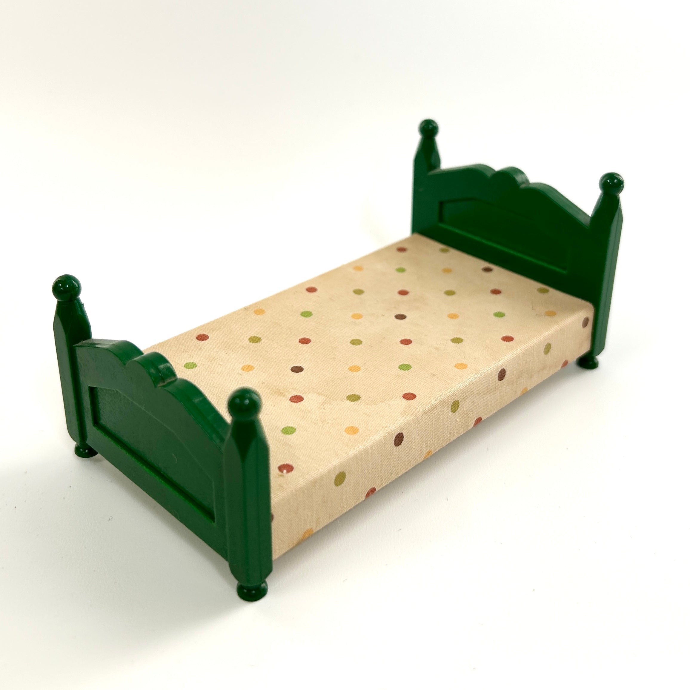 [used] Green Bed (L) Polka Dots White KA-07 Sylvanian Families Calico Critters