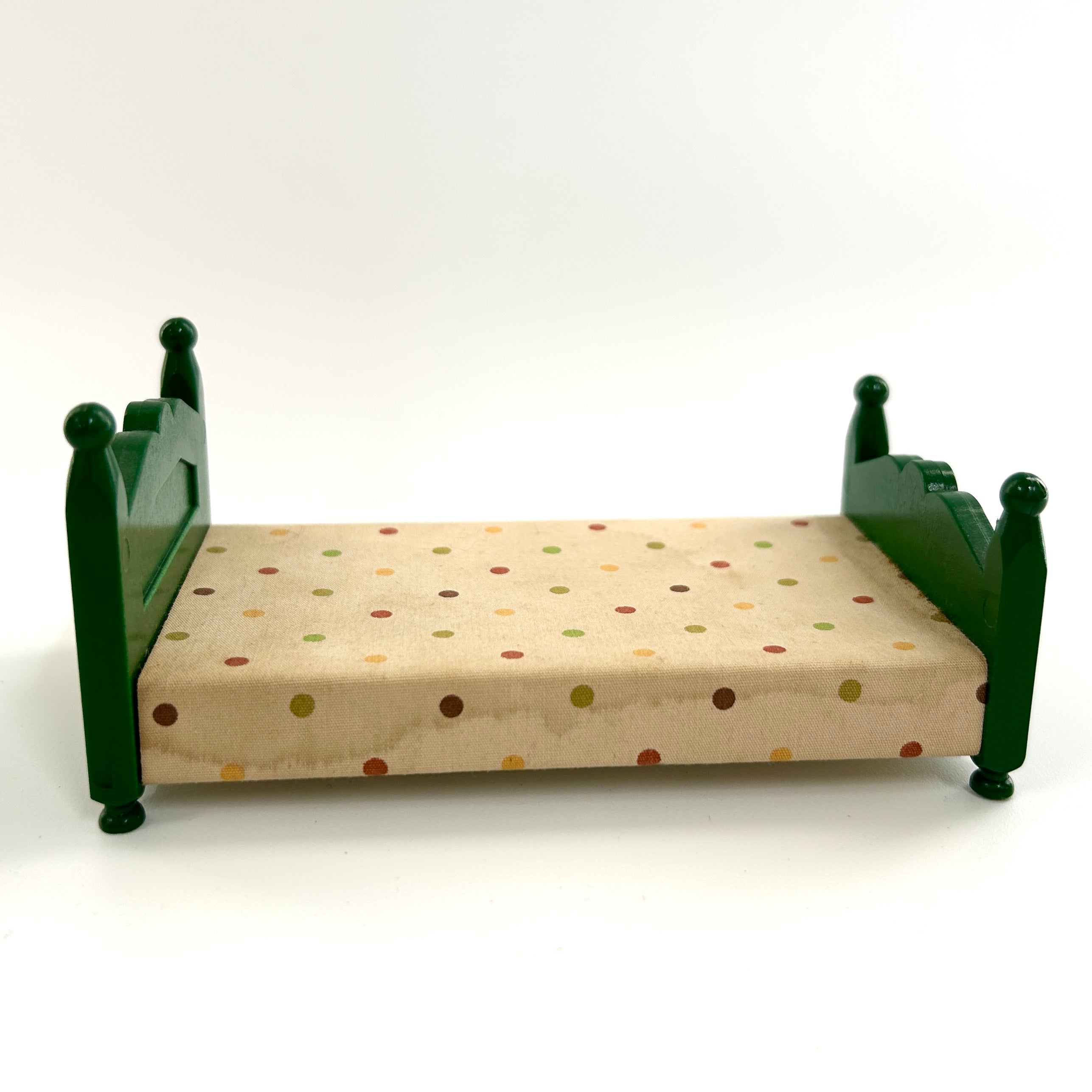 [used] Green Bed (L) Polka Dots White KA-07 Sylvanian Families Calico Critters