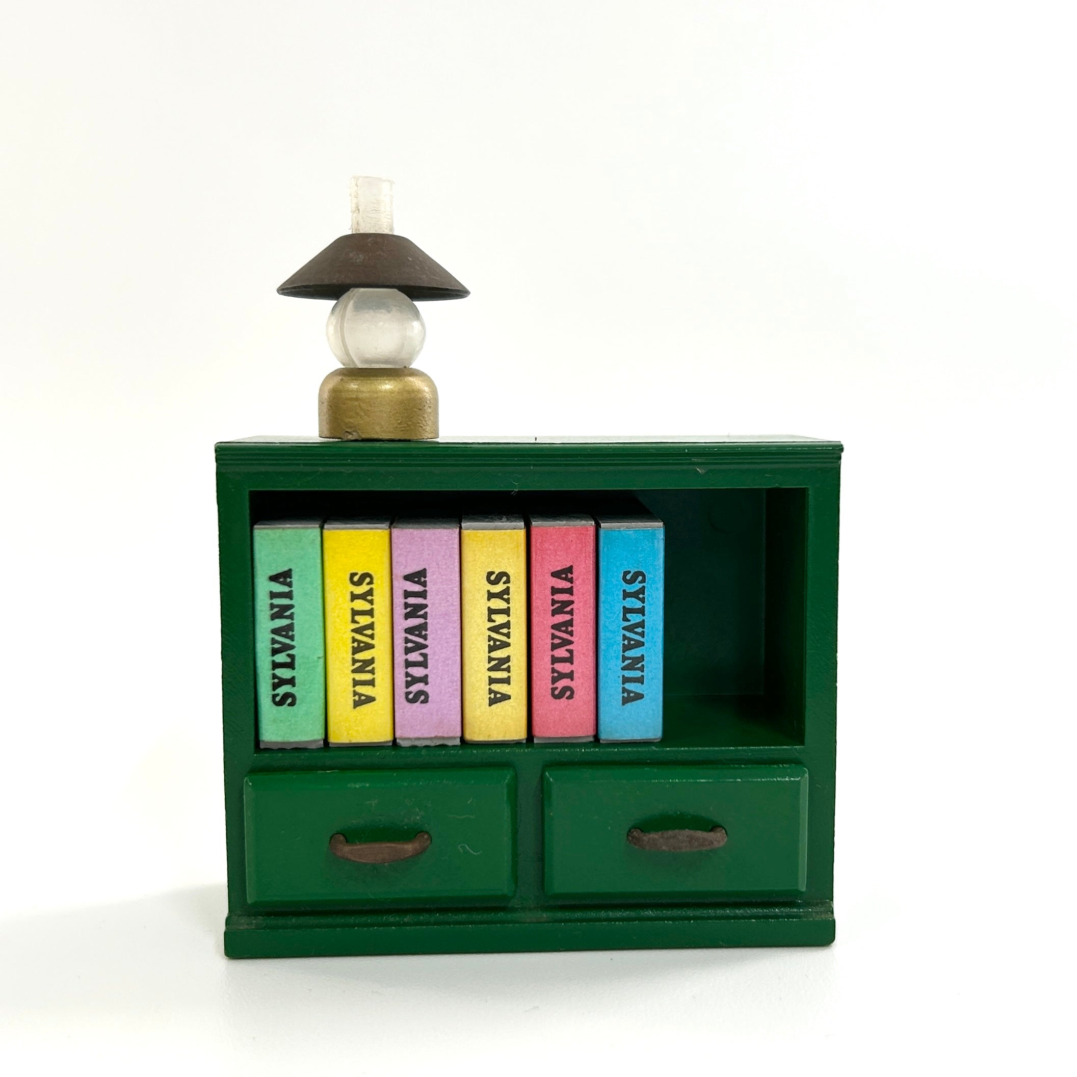 [used] Green Bookshelf Set Sylvanian Families Calico Critters