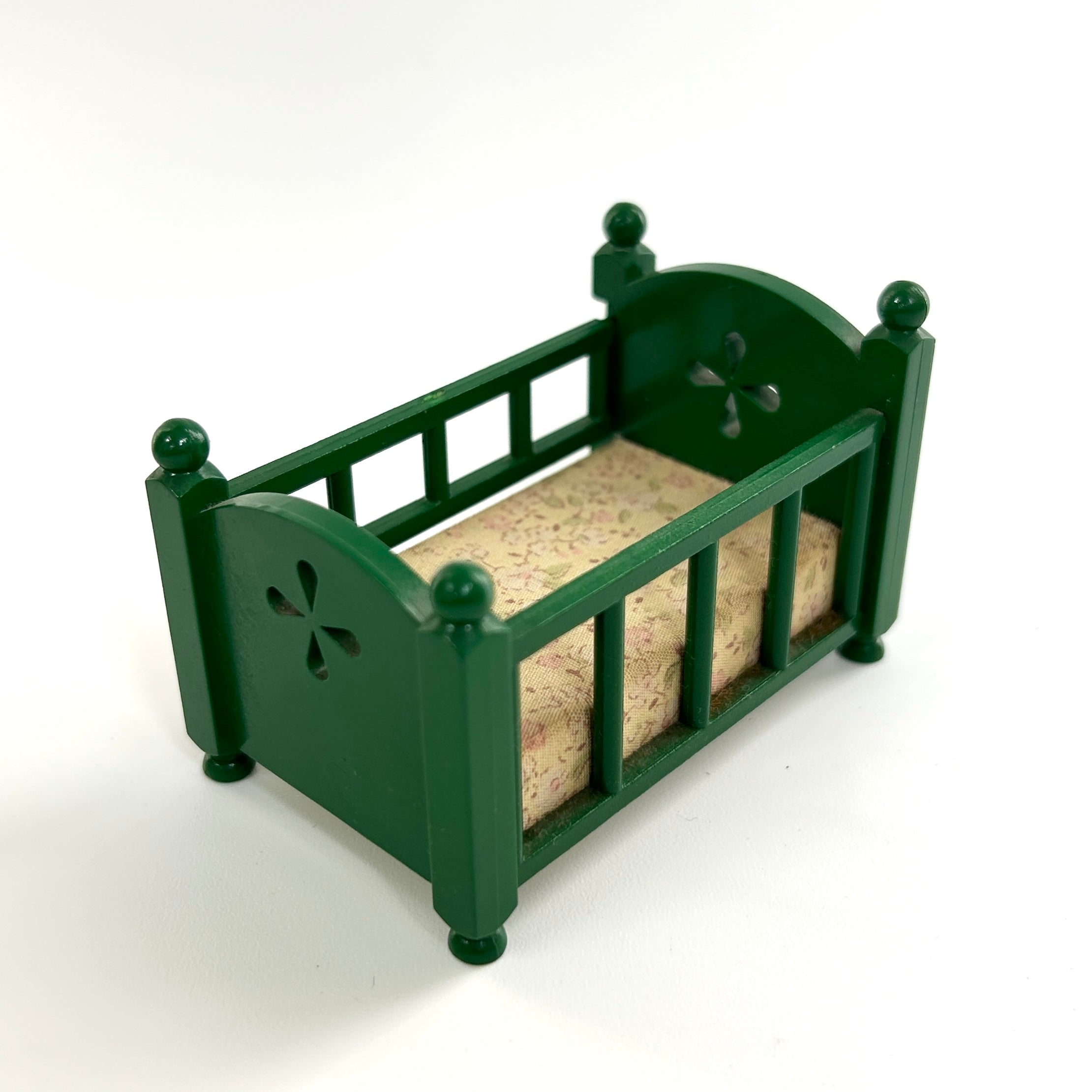 [used] Vintage Green Baby Bed 1985 KA-26 Sylvanian Families Calico Critters