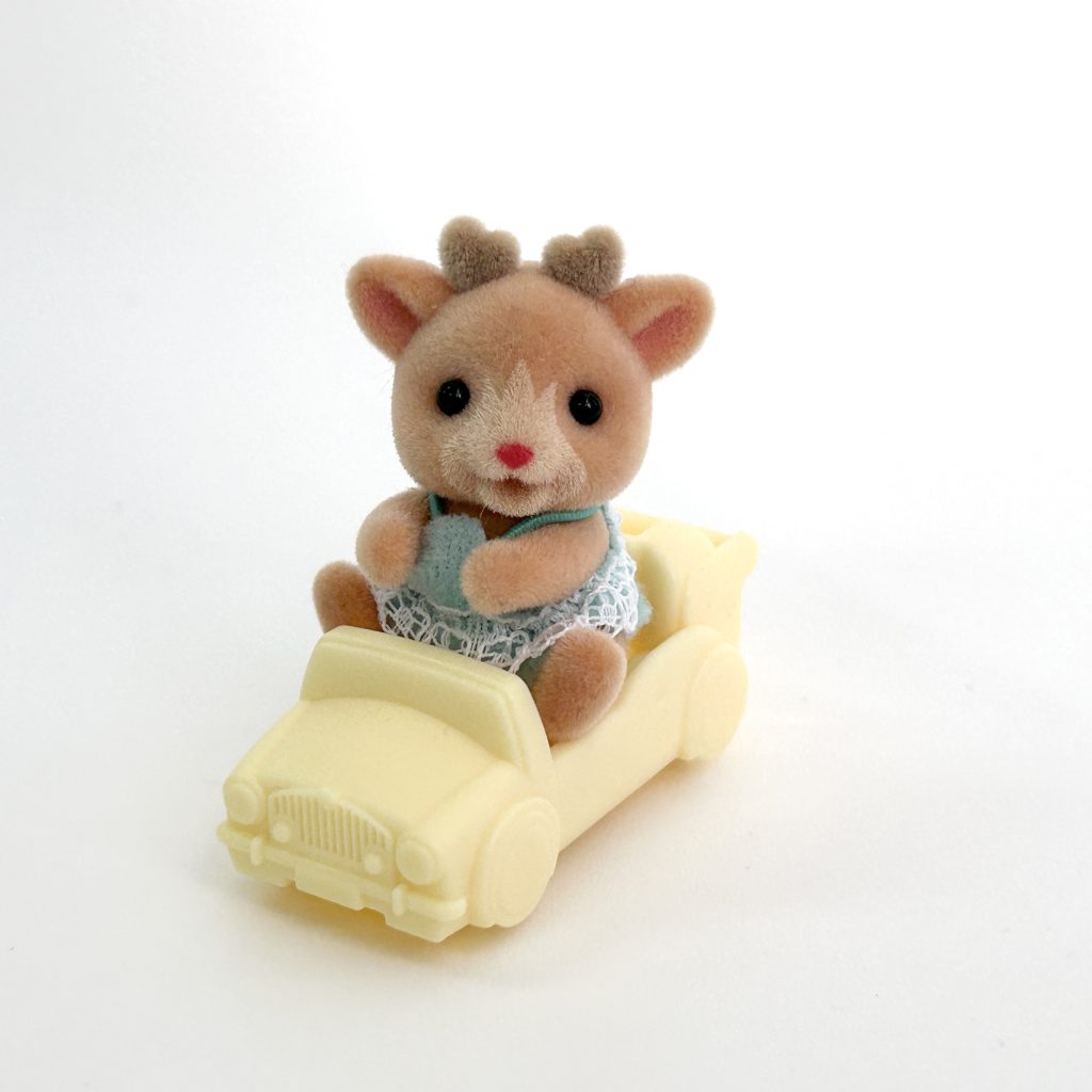 [used] Baby Reindeer and Push Along Car Set Sylvanian Families Calico Critters