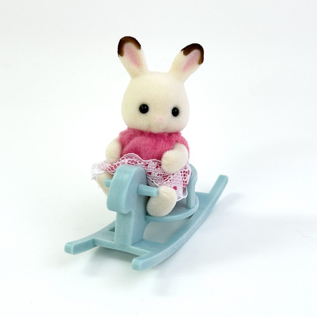 [used] Baby Chocolate Rabbit and Rocking Horse Set Sylvanian Families Calico Critters