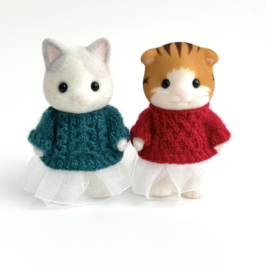 Pull fait main Ensemble Rouge Vert Fait main