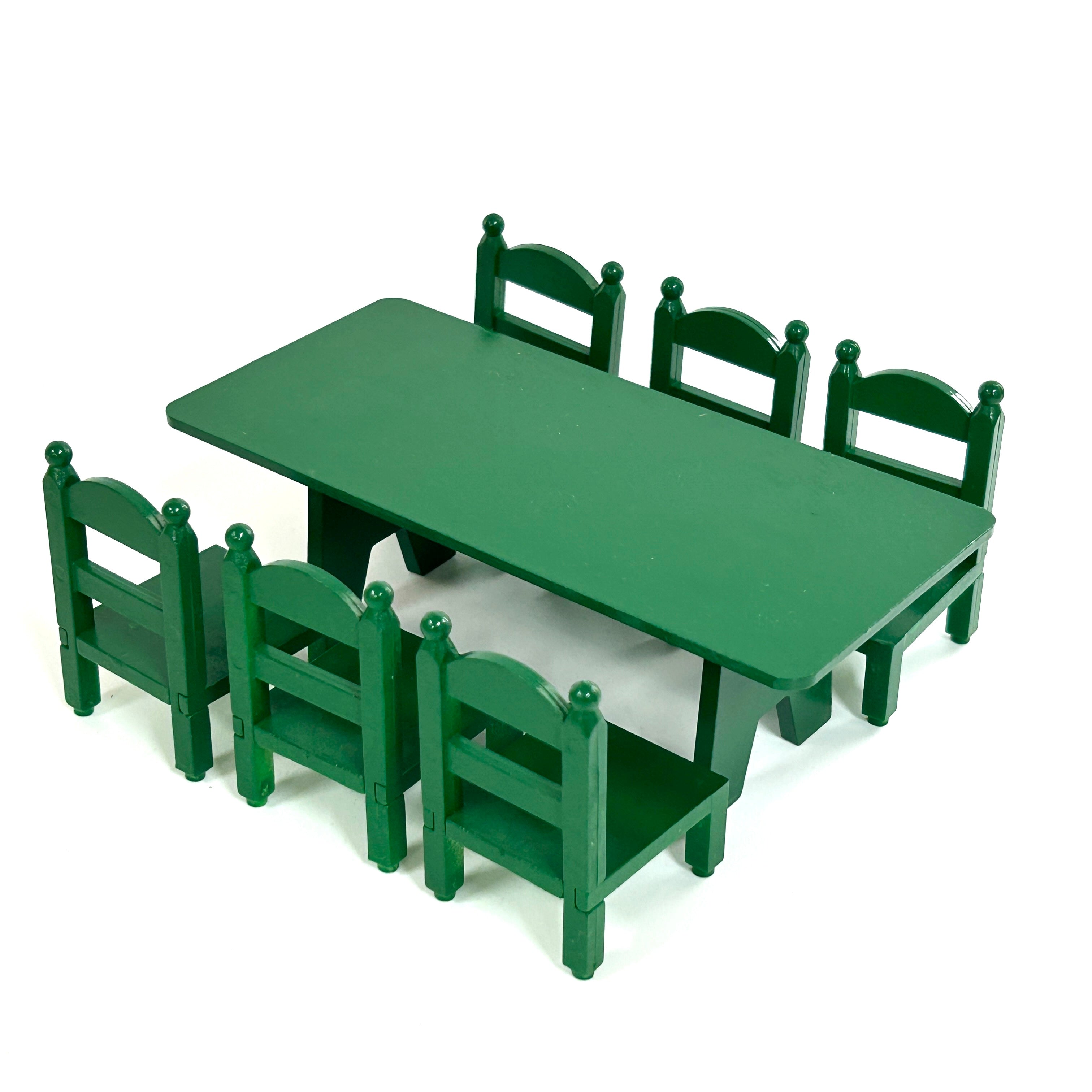 [used] Vintage Green Family Table Chairs 1986 KA-27 Sylvanian Families Calico Critters