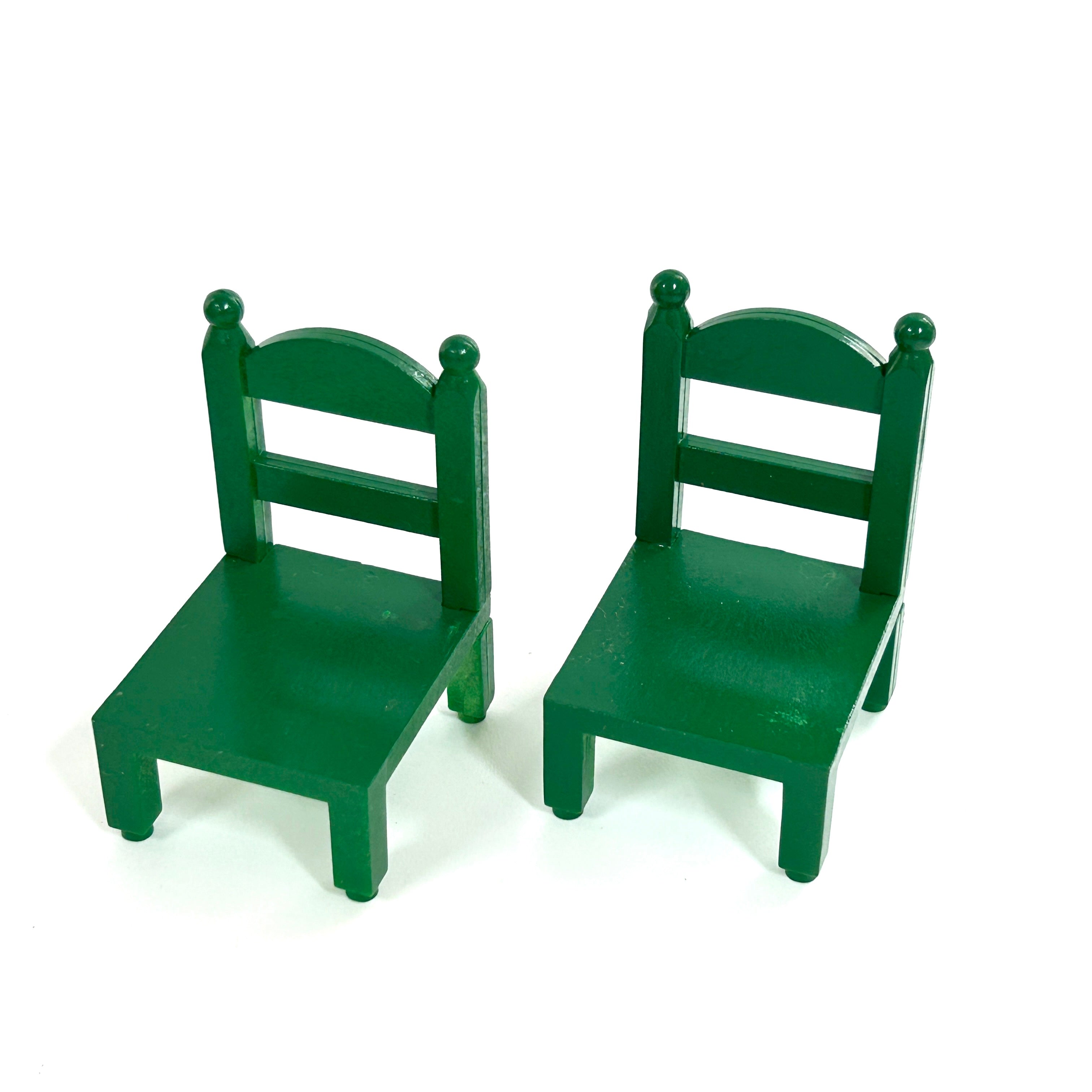 [used] Vintage Green Family Table Chairs 1986 KA-27 Sylvanian Families Calico Critters
