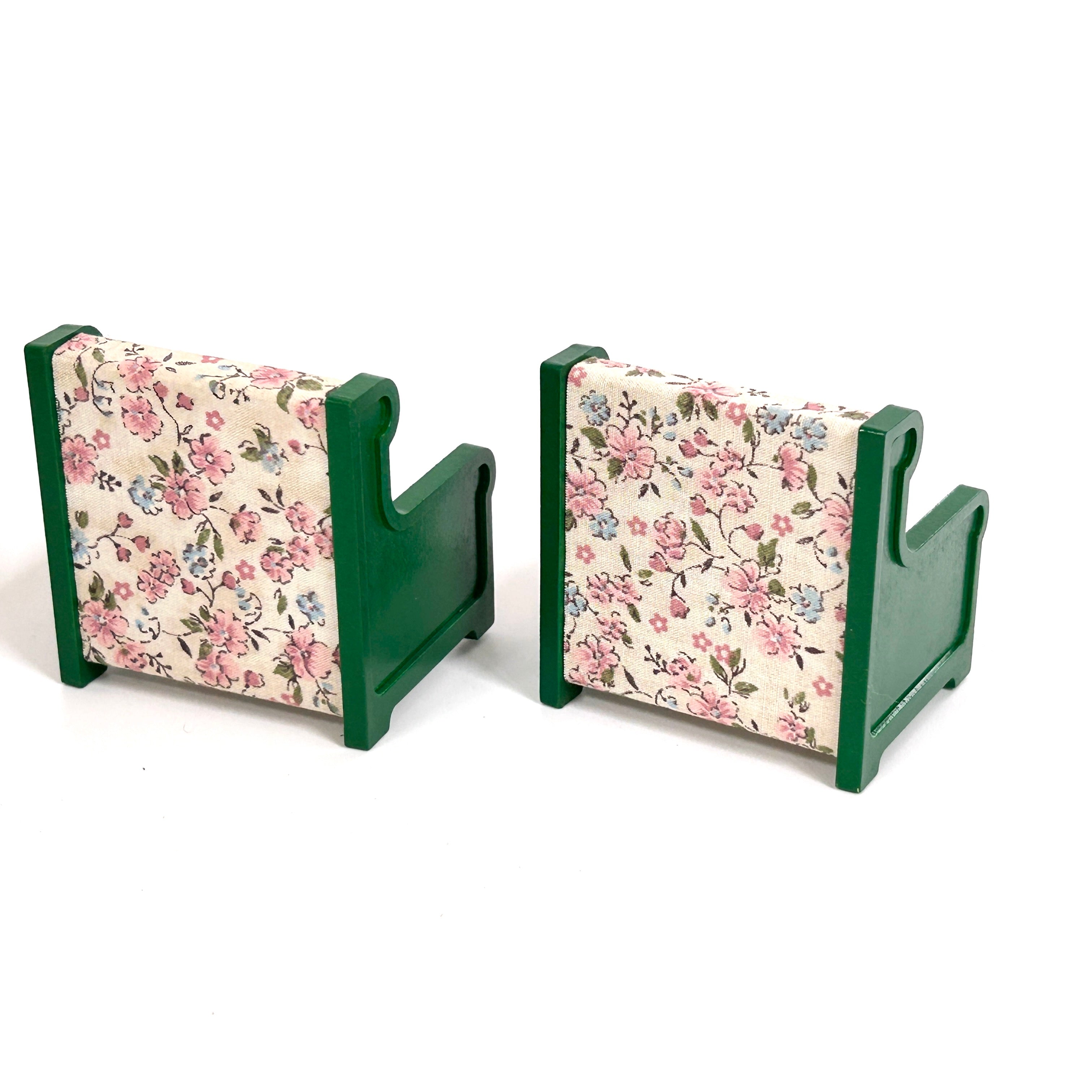 [used] Vintage Green Armchair Set 1985 KA-09 Sylvanian Families Calico Critters