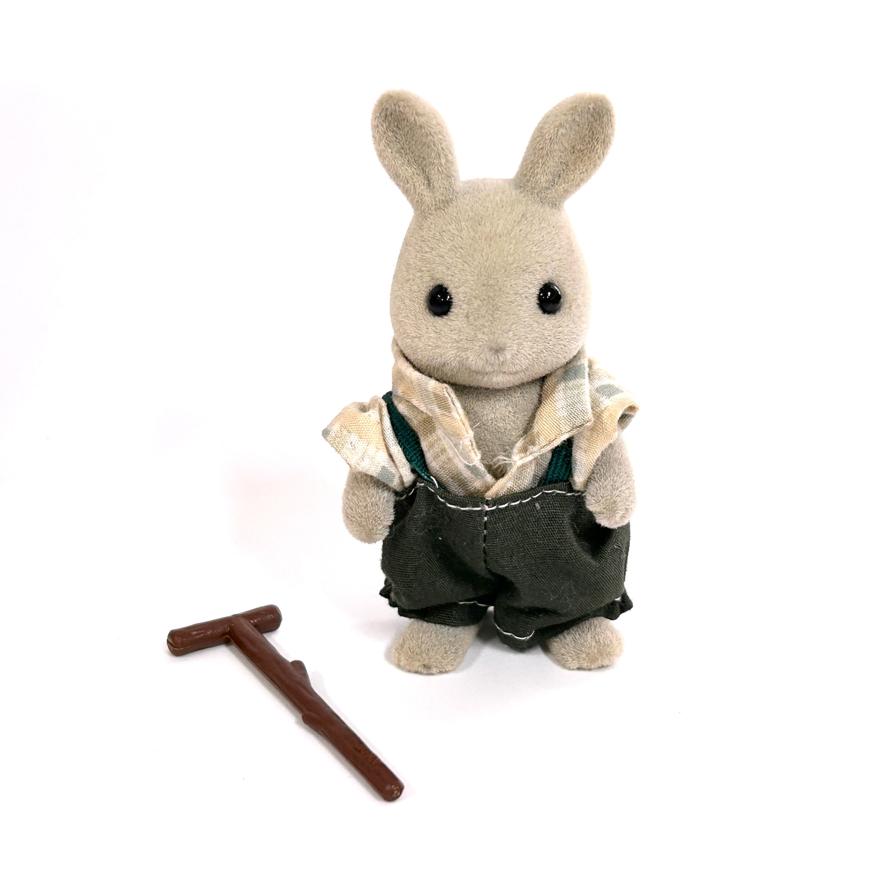[used] Vintage Gray Rabbit Grand Father 1985 U-16-950 Sylvanian Families Calico Critters