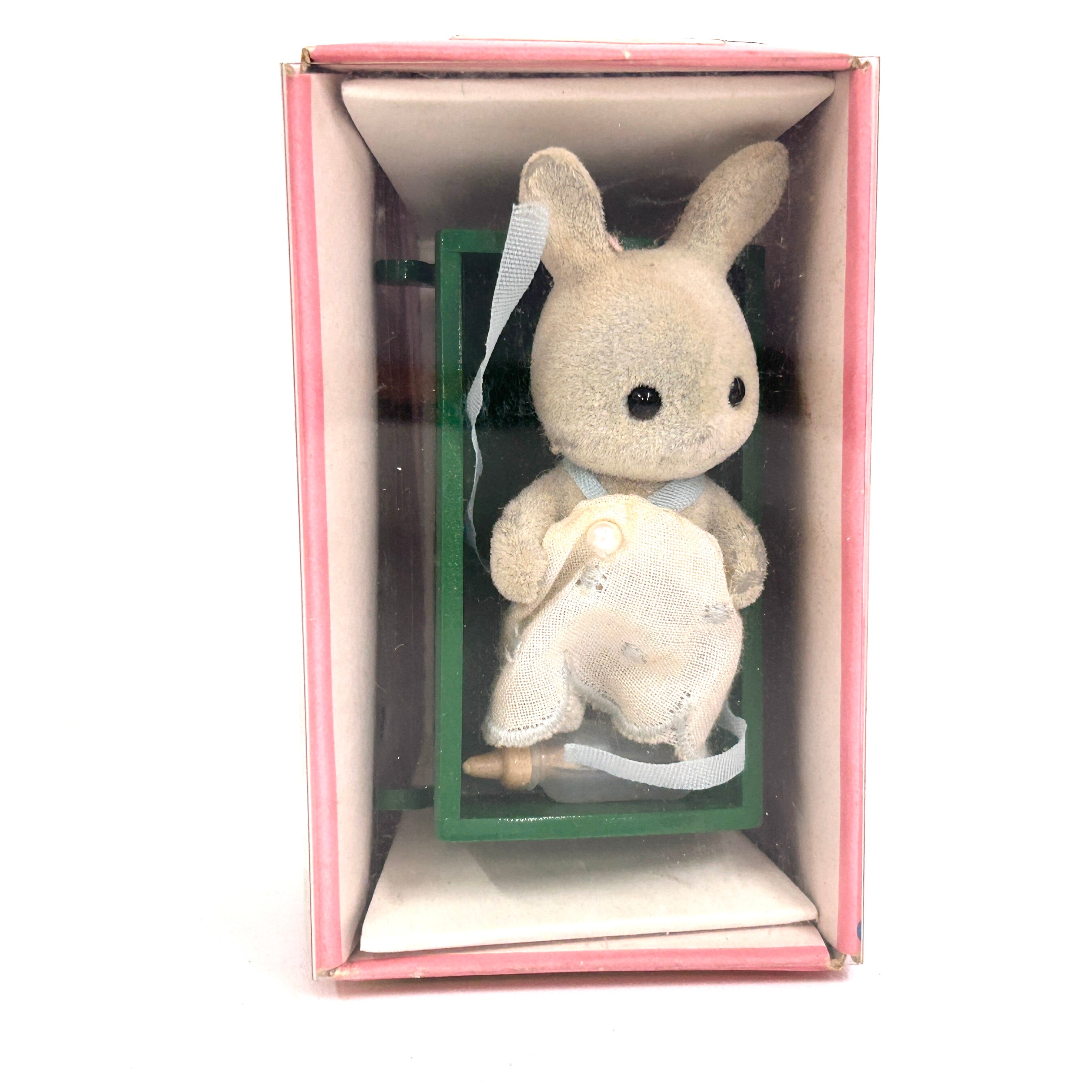 [used] Vintage Gray Rabbit Baby 1985 U-15-380 Sylvanian Families Calico Critters