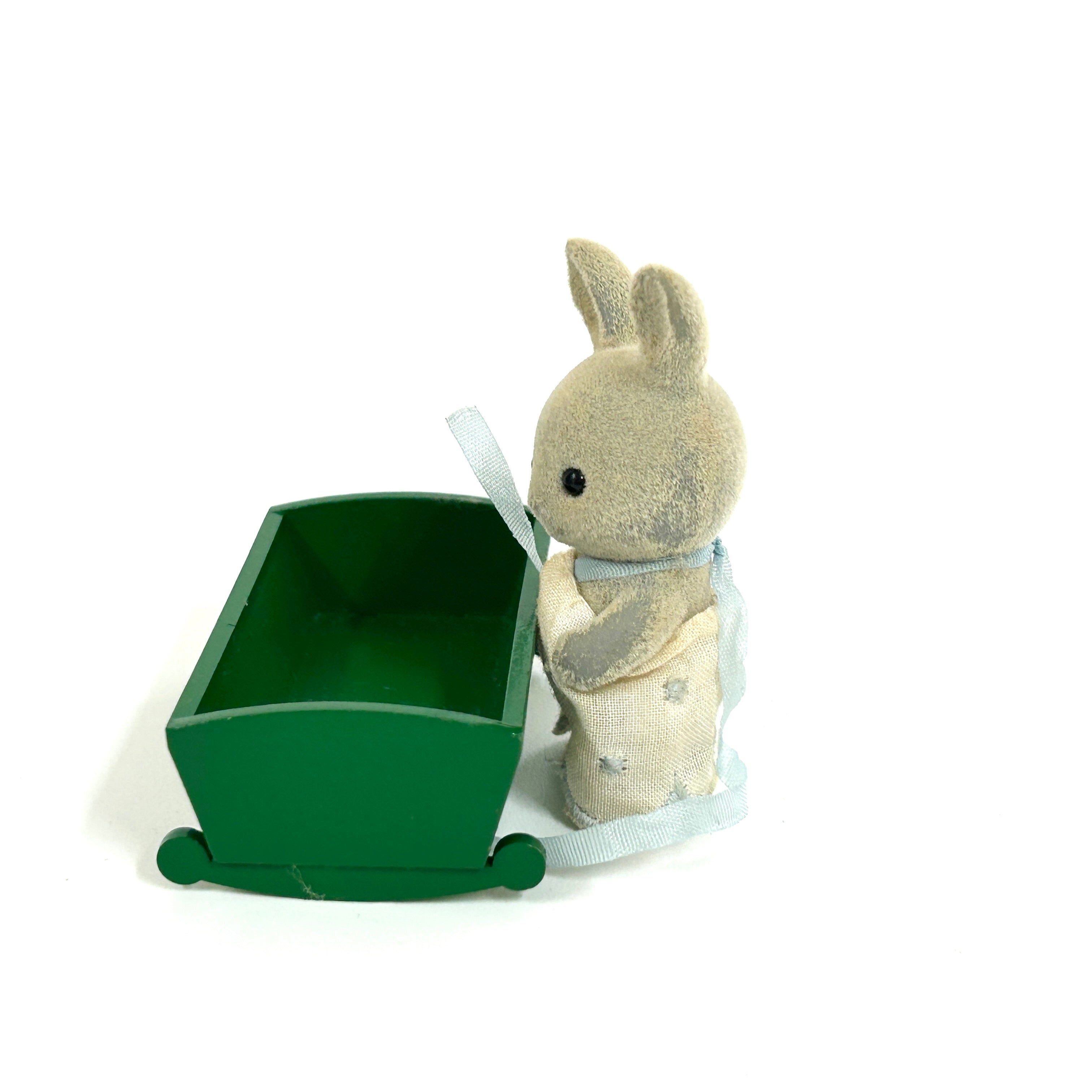 [used] Vintage Gray Rabbit Baby 1985 U-15-380 Sylvanian Families Calico Critters