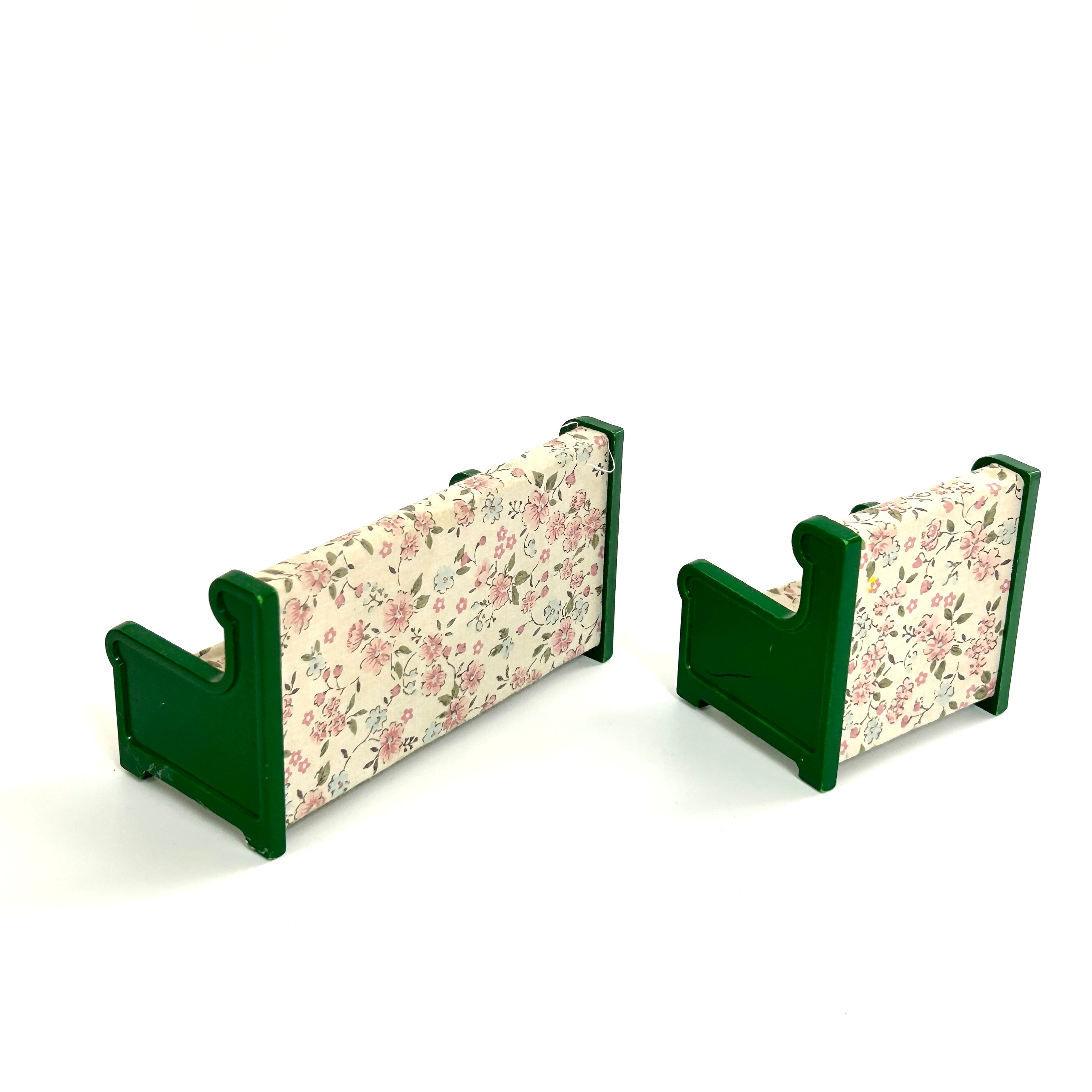 [used] Vintage Green Sofa Armchair set Sylvanian Families Calico Critters
