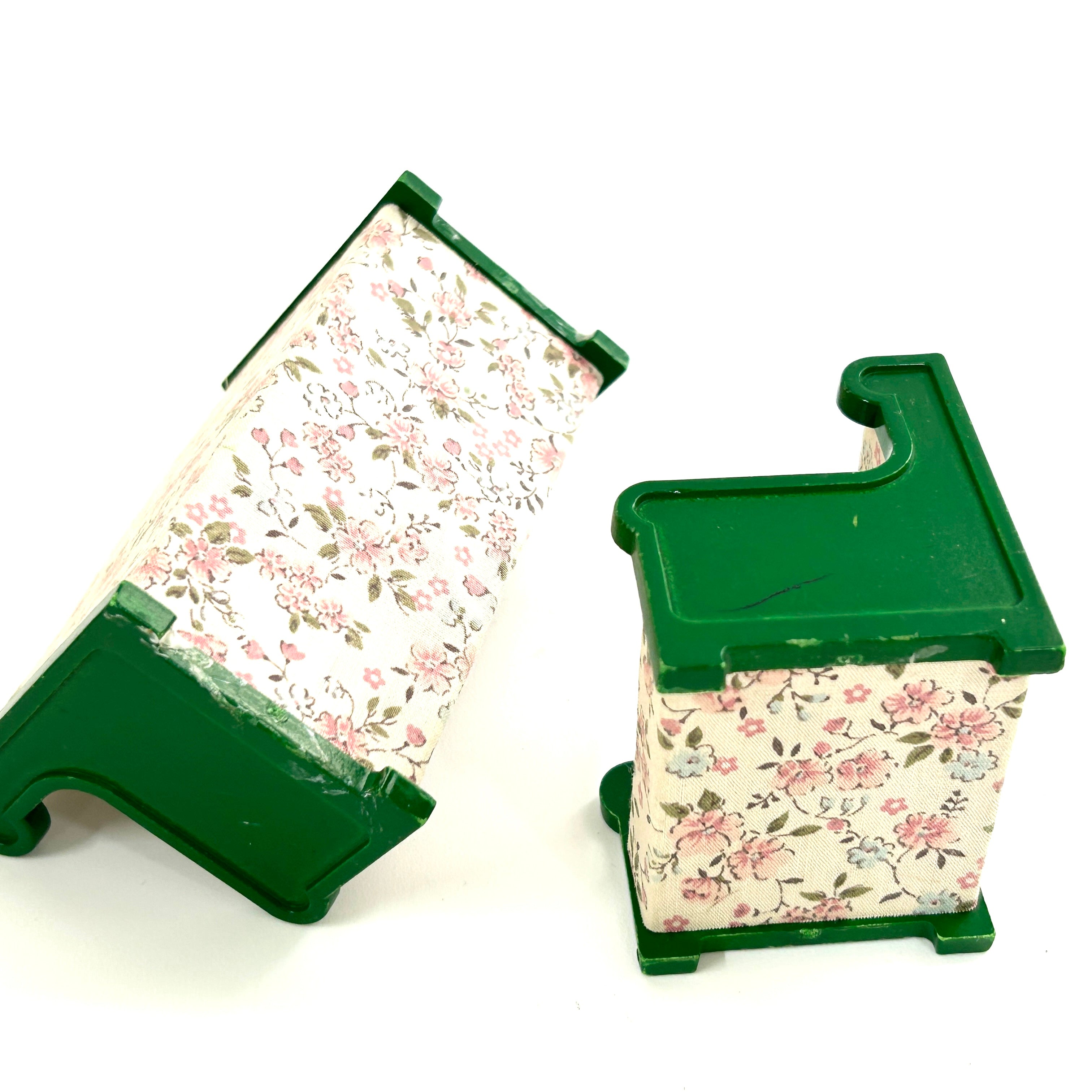 [used] Vintage Green Sofa Armchair set Sylvanian Families Calico Critters