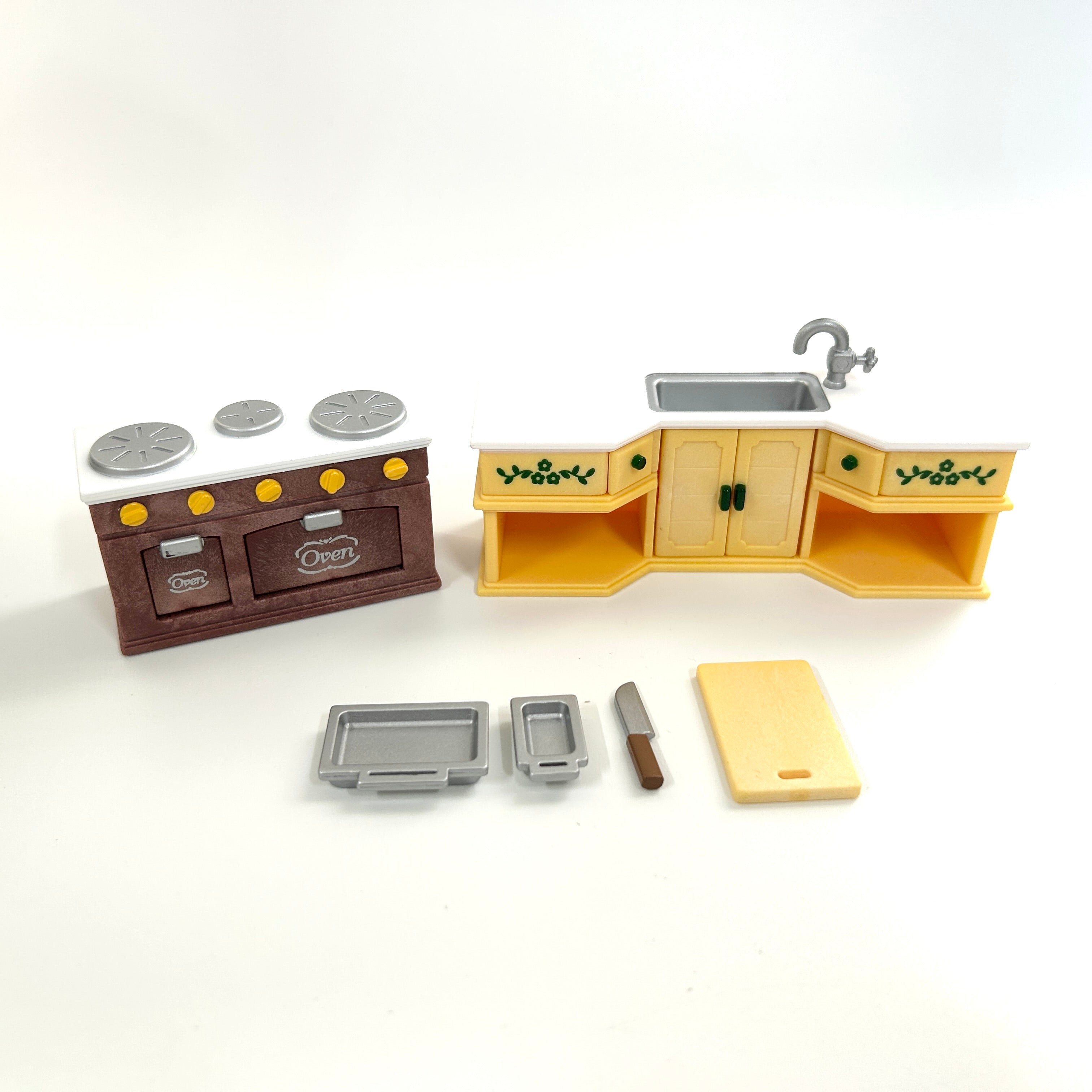 [used] Kitchen Set Yellow Sylvanian Families Calico Critters