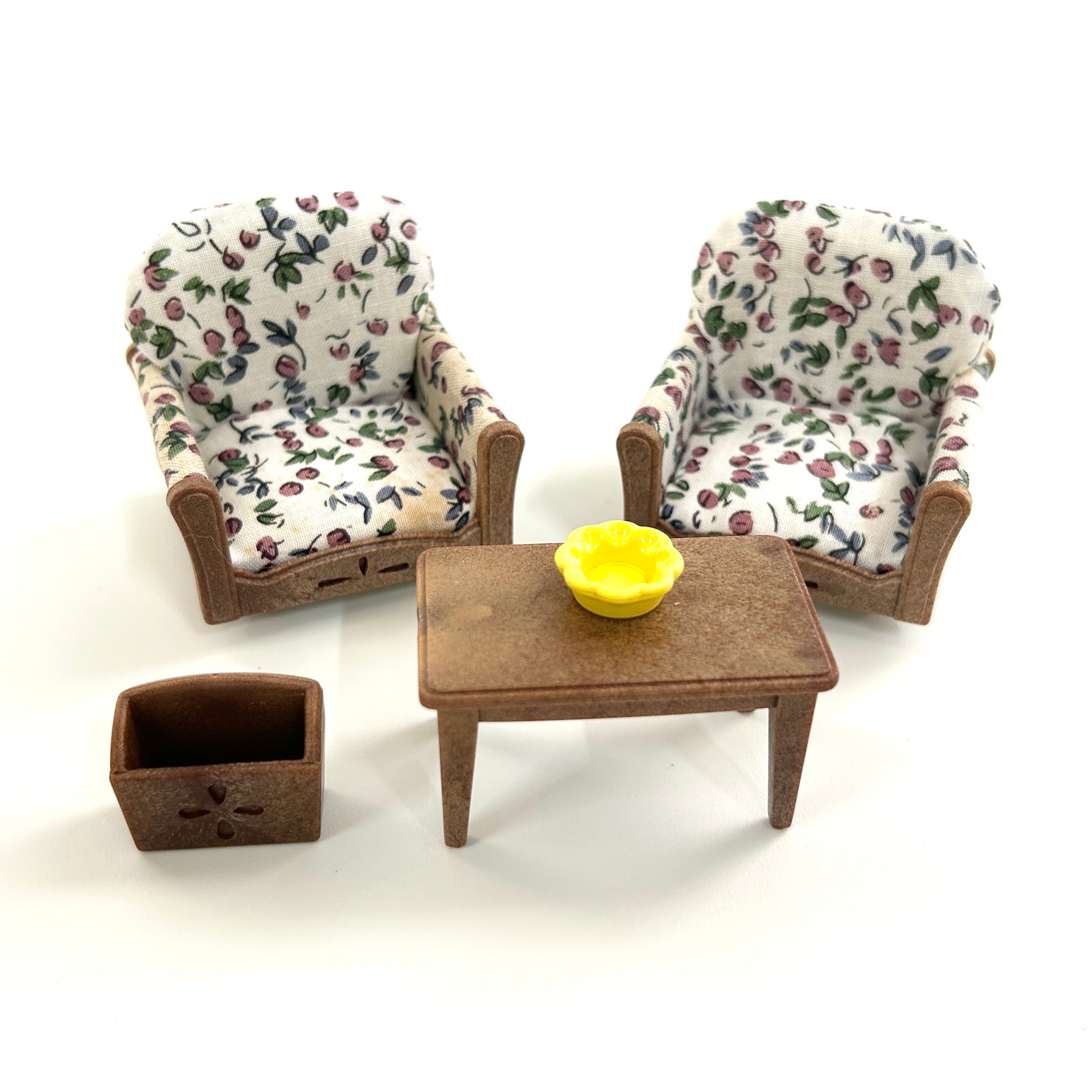 [used] Vintage Armchair Set White 1998 KA-85 Sylvanian Families Calico Critters