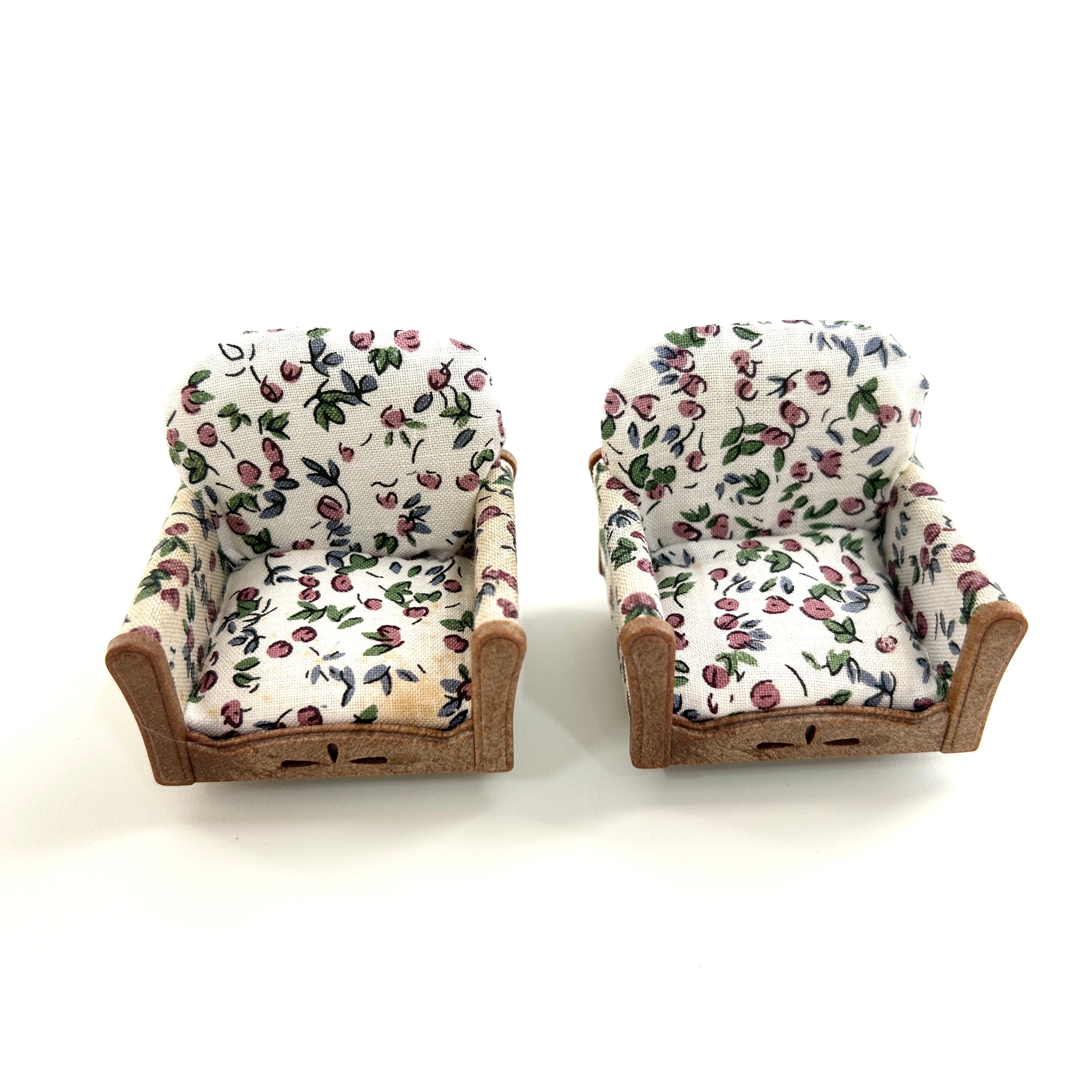 [used] Vintage Armchair Set White 1998 KA-85 Sylvanian Families Calico Critters