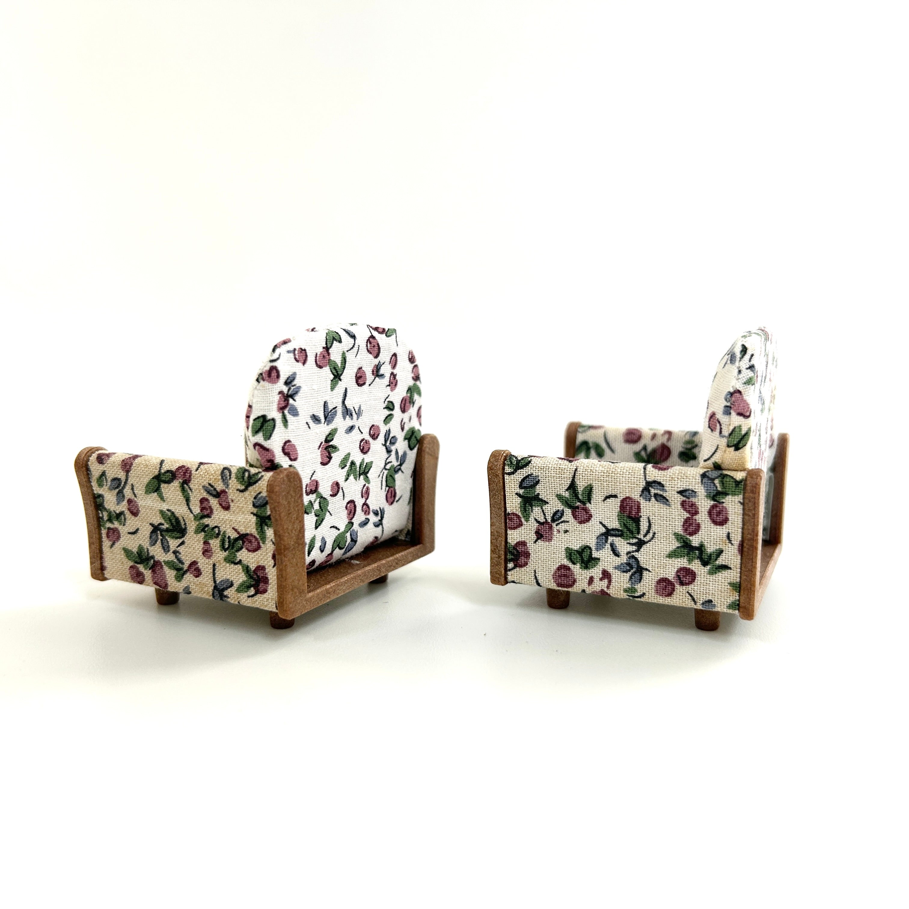 [used] Vintage Armchair Set White 1998 KA-85 Sylvanian Families Calico Critters