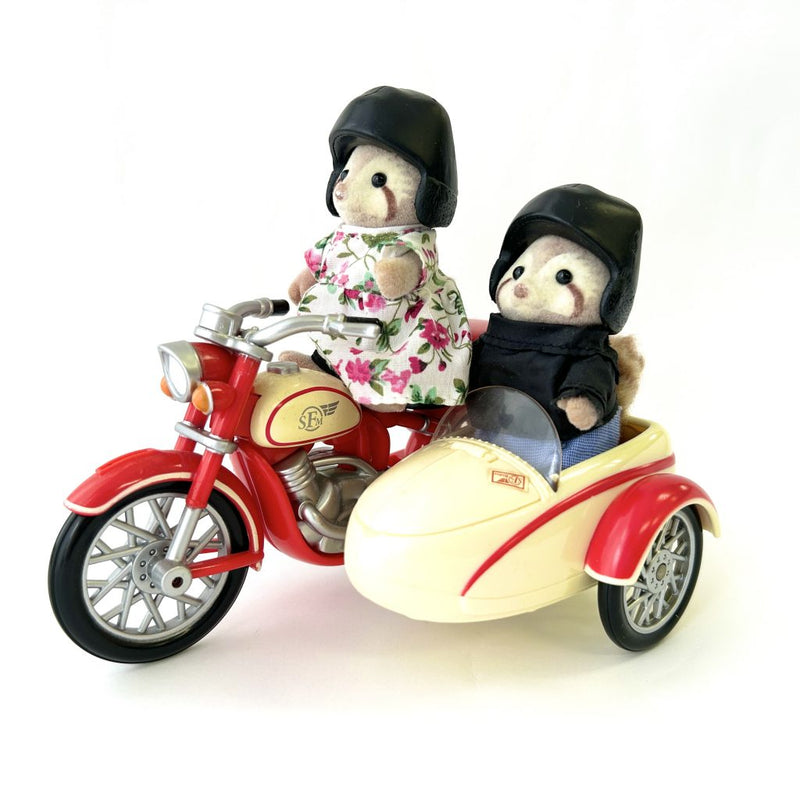 [Used] BIKE SIDECAR RACCOONS SET Epoch Japan Sylvanian Families