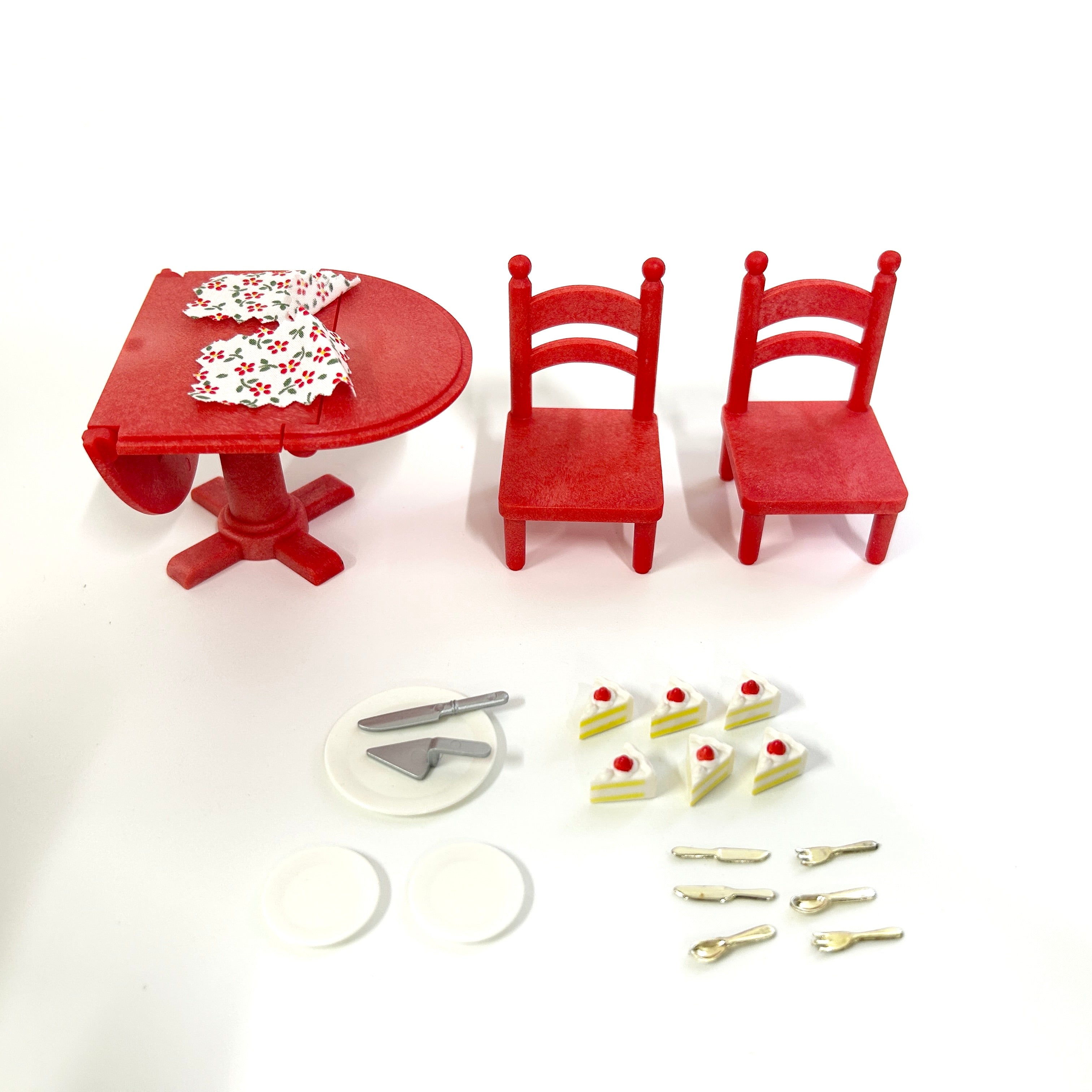[used] Red Folding Table Set KA-64 Sylvanian Families Calico Critters