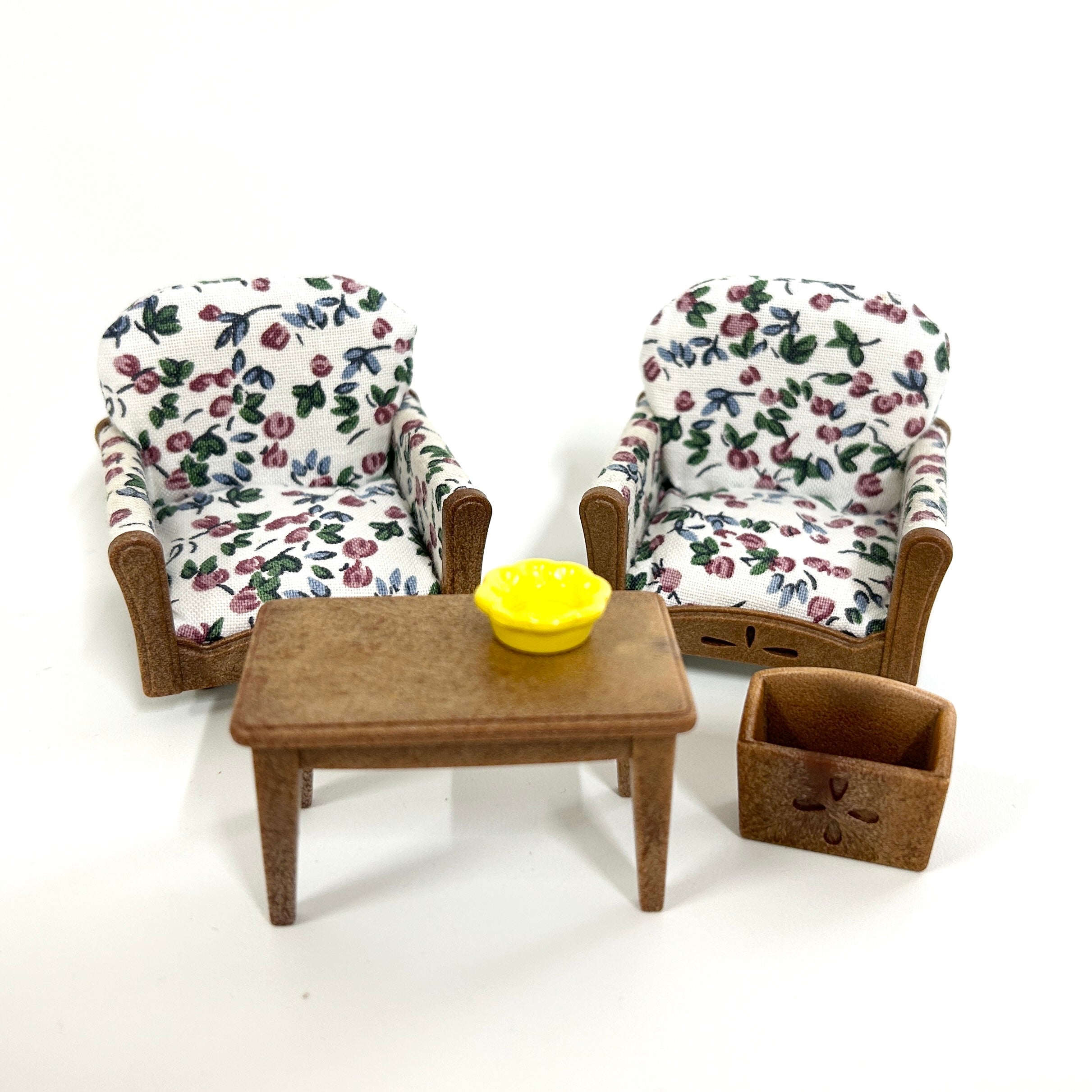 [used] Vintage Armchair Set White 1998 KA-85 Sylvanian Families Calico Critters