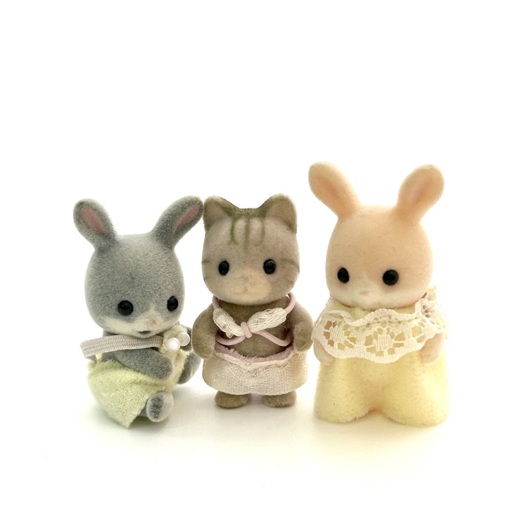 [used] Pink Cottontail Rabbit Baby Set Sylvanian Families Calico Critters